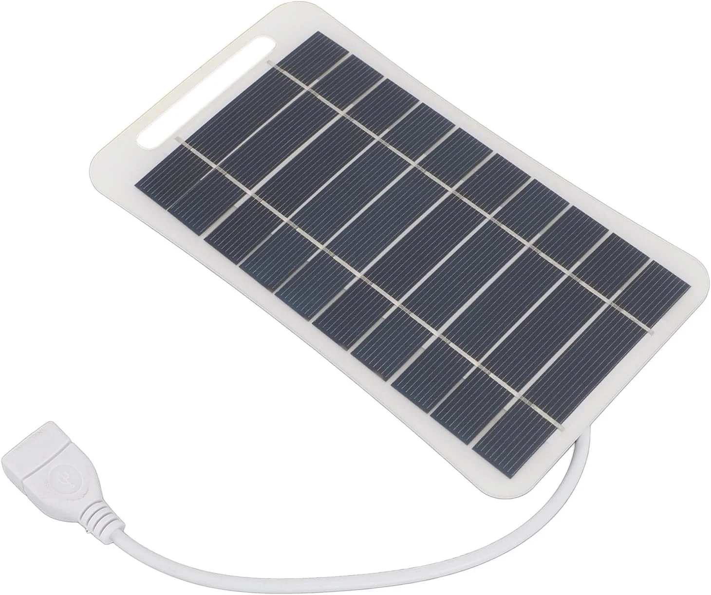 پنل خورشیدی USB با بازدهی بالا 5 وات مناسب کمپینگ در فضای باز، کیت پنل خورشیدی کوچک برای شارژ تلفن همراه، سبک و قابل حمل برای مواقع اضطراری در پیادهروی (سفید) پنل خورشیدی USB با بازدهی بالا 5 وات مناسب کمپینگ در فضای باز، کیت پنل خورشیدی کوچک برای شارژ تلفن همراه، سبک و قابل حمل برای مواقع اضطراری در پیادهروی (سفید)