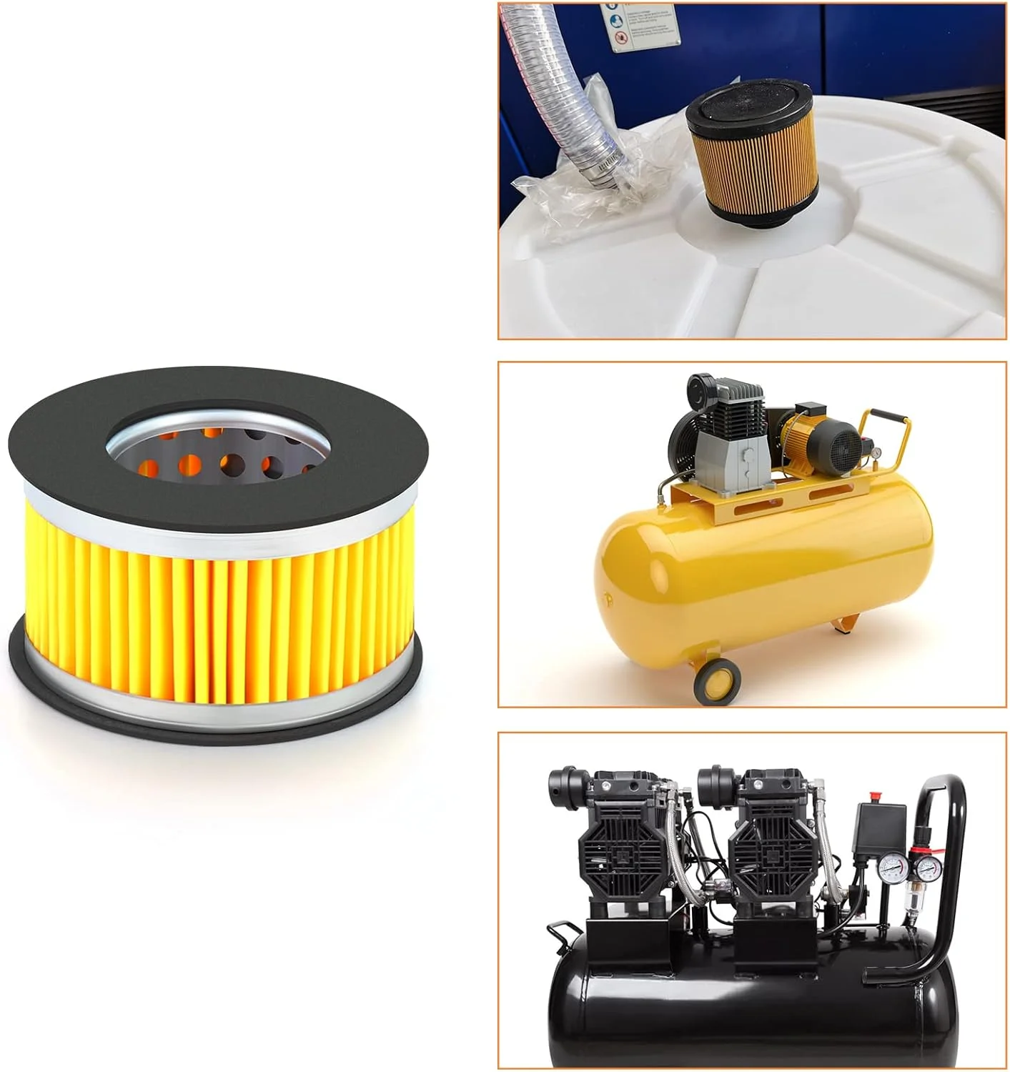 فیلتر کاغذی ورودی کمپرسور هوا GASHER، 5 عددی، المنت فیلتر جایگزین هوا (65 * 40)