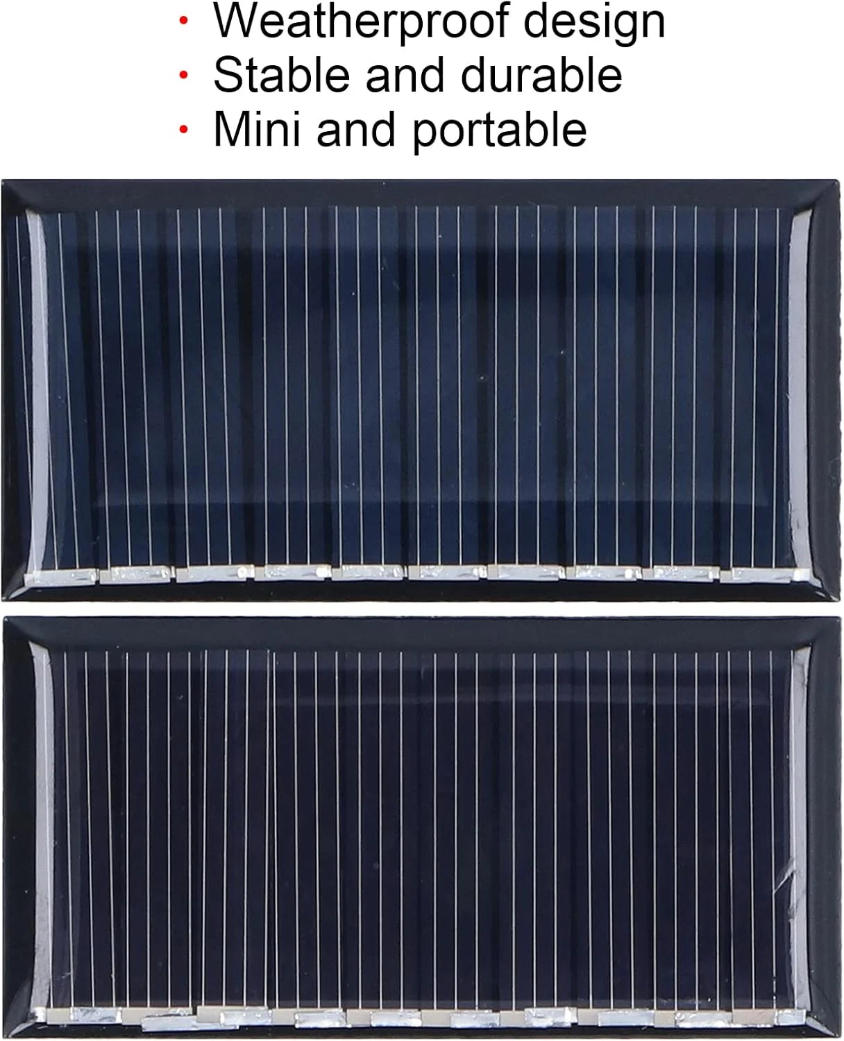 پنل های خورشیدی کوچک 0.25 وات 5 ولت برای اسباب بازی لامپ باتری، سلول پنل خورشیدی کوچک برای پروژه برق الکتریکی DIY، بازی پازل آموزشی، دوگانه برای موتور الکتریکی