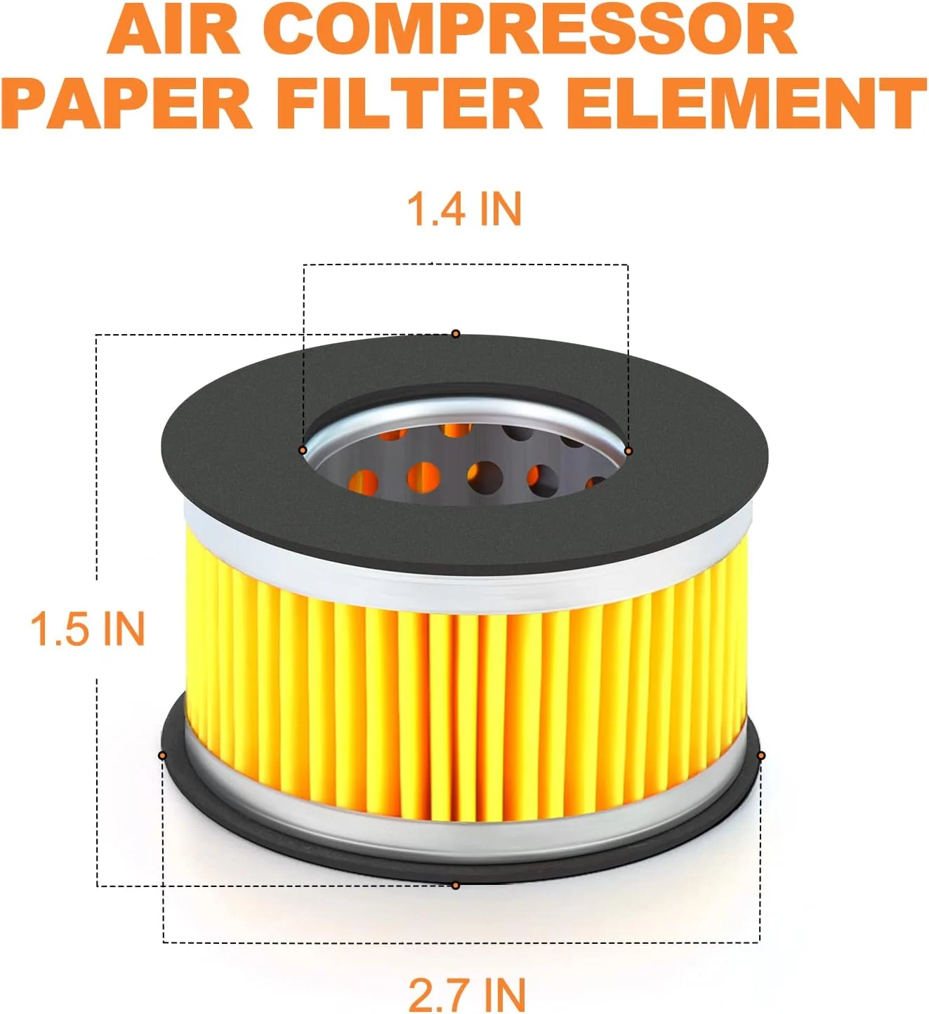فیلتر کاغذی ورودی کمپرسور هوا GASHER، 5 عددی، المنت فیلتر جایگزین هوا (65 * 40)