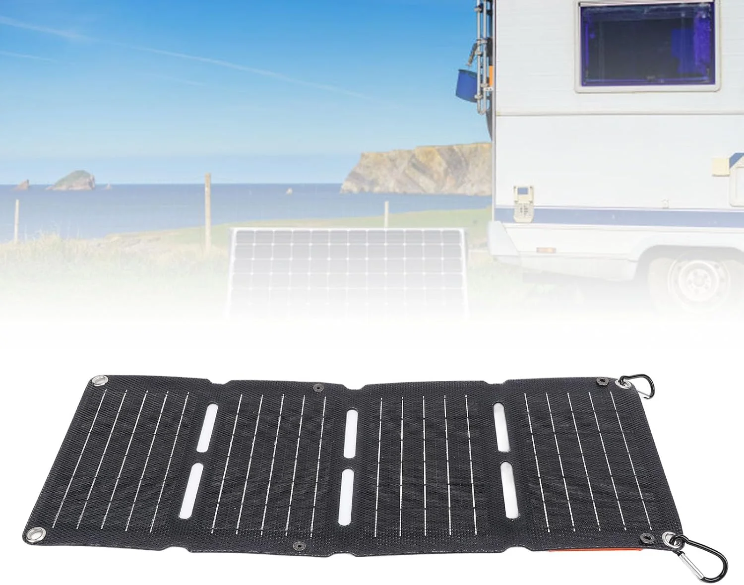 پنل خورشیدی تاشو 40 وات، شارژر خورشیدی تاشو قابل حمل با USB QC3.0 شارژ سریع، خروجی DC 12V 5V برای کمپینگ و کوله گردی