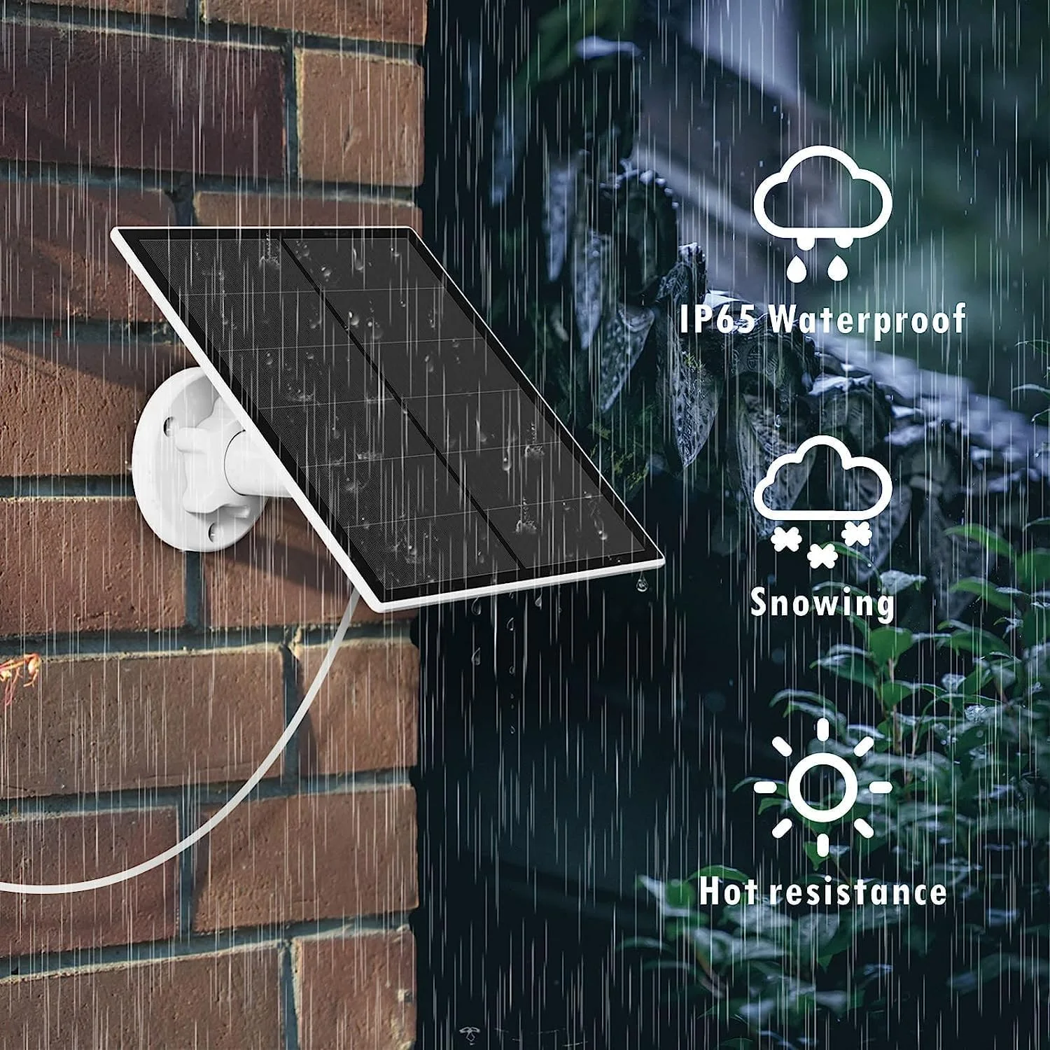 پنل خورشیدی 6 واتی برای دوربین مداربسته - Type-C و Micro USB، ضد آب IP65، نصب قابل تنظیم 360 درجه (YSY-CS05W)