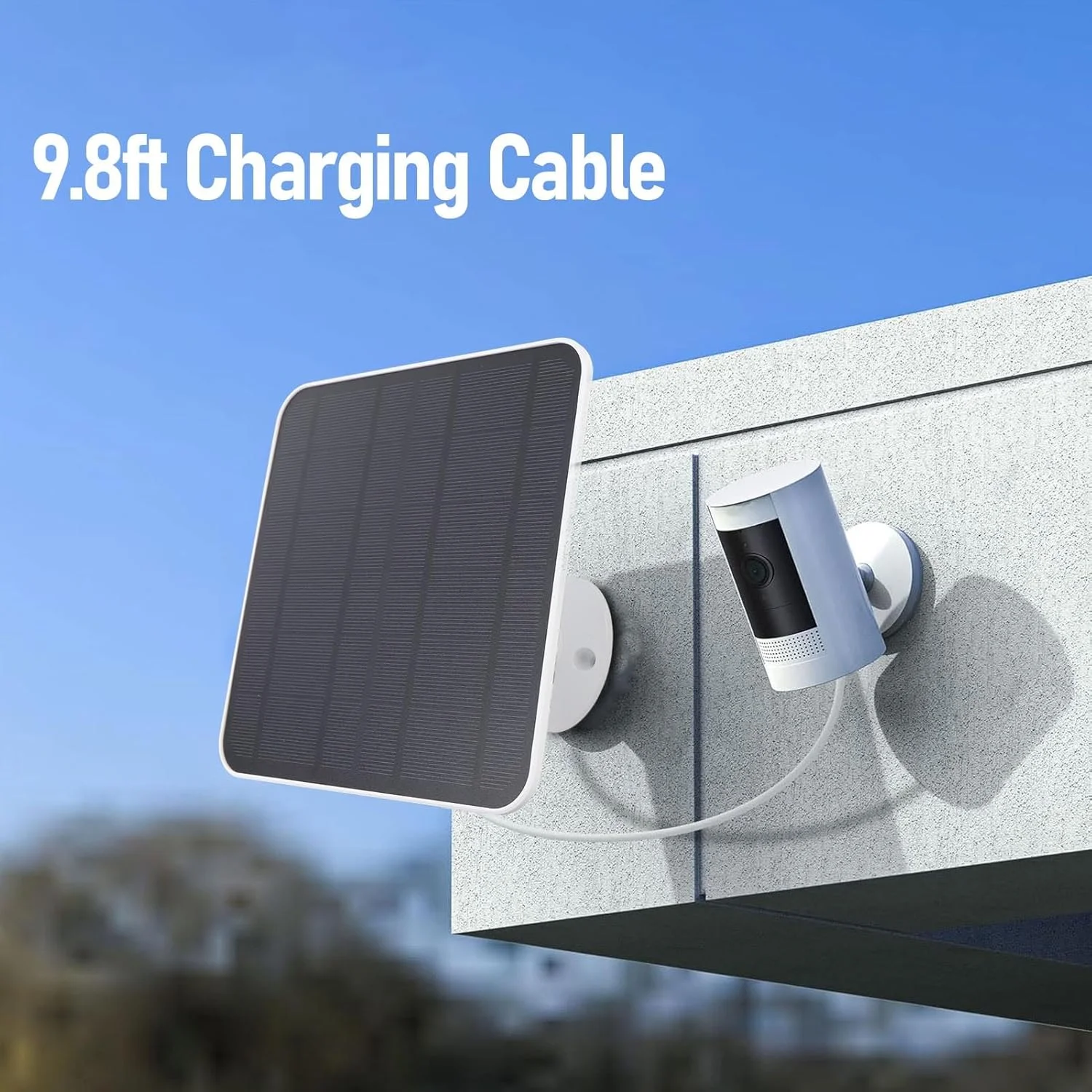 شارژر پنل خورشیدی 12 واتی با کابل 3 متری برای دوربین های امنیتی با باتری – USB Type C/Micro USB، پایه ضد آب IP66 برای دوربین پرنده نگری