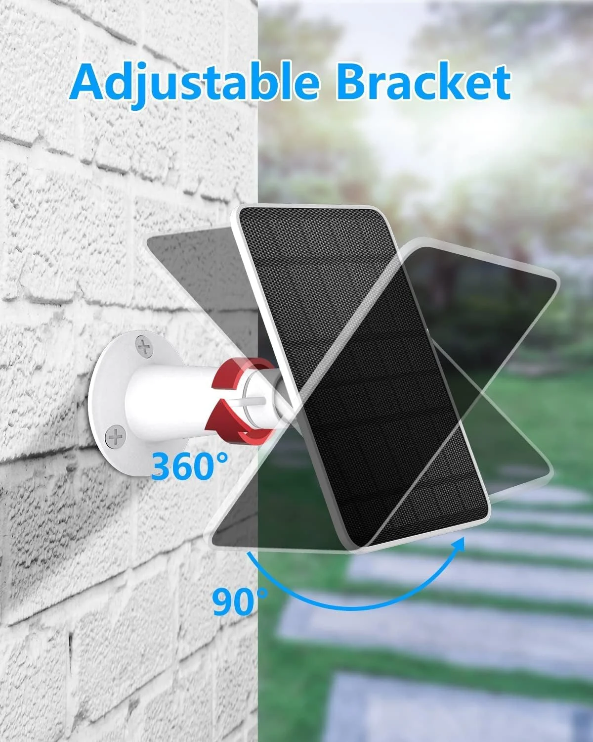 پنل خورشیدی 6 واتی برای دوربین مداربسته - Type-C و Micro USB، ضد آب IP65، نصب قابل تنظیم 360 درجه (YSY-CS05W)