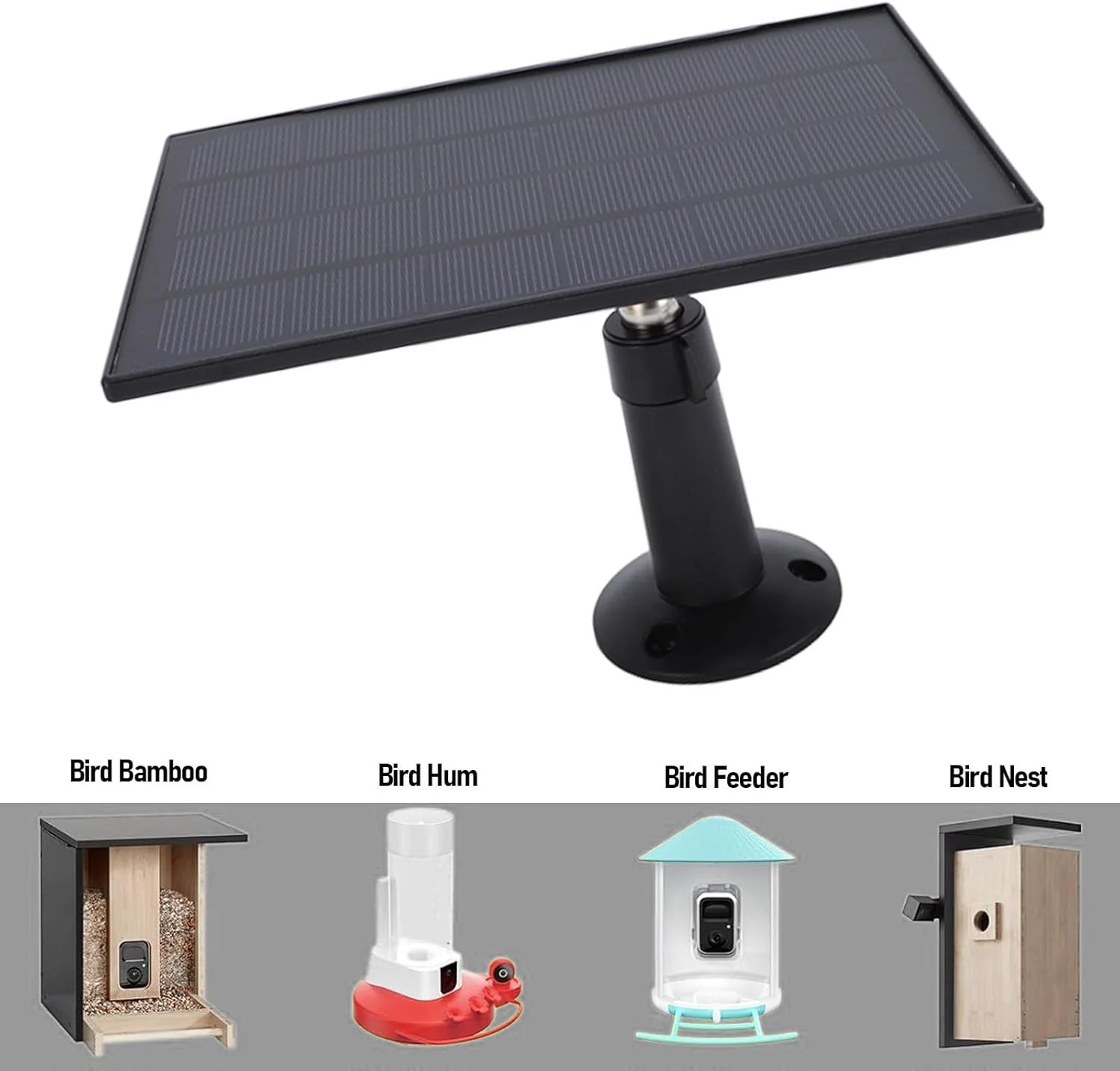 پنل خورشیدی 8 واتی برای دوربین مداربسته، شارژر پنل خورشیدی USB C/Micro USB برای دوربین پرنده خوراکی/دوربین زنگ در/دوربین باتری دار، ضد آب IP66، پایه قابل تنظیم 360 درجه