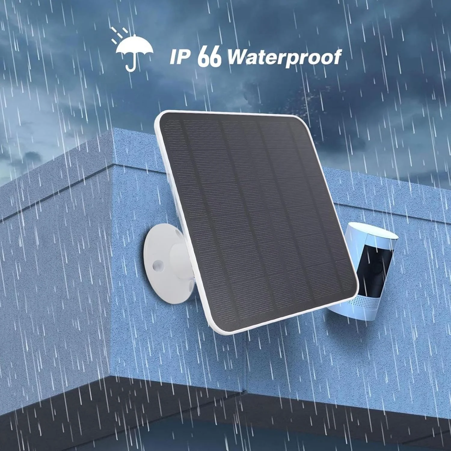 شارژر پنل خورشیدی 12 واتی با کابل 3 متری برای دوربین های امنیتی با باتری – USB Type C/Micro USB، پایه ضد آب IP66 برای دوربین پرنده نگری