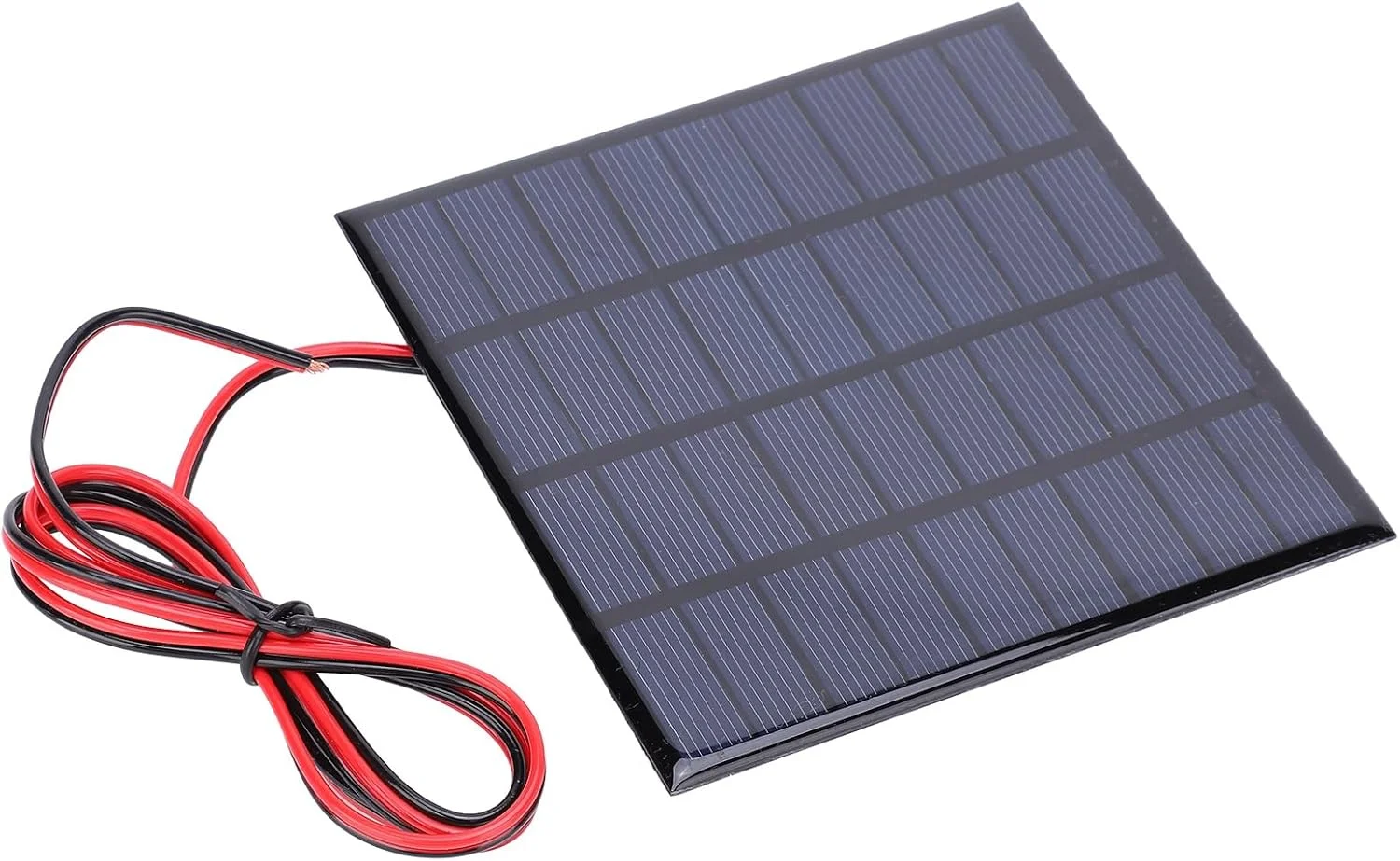 دو عدد پنل خورشیدی DC9V 2W مینی پلی کریستال با کابل 100 سانتی متری برای سیستم خورشیدی DIY