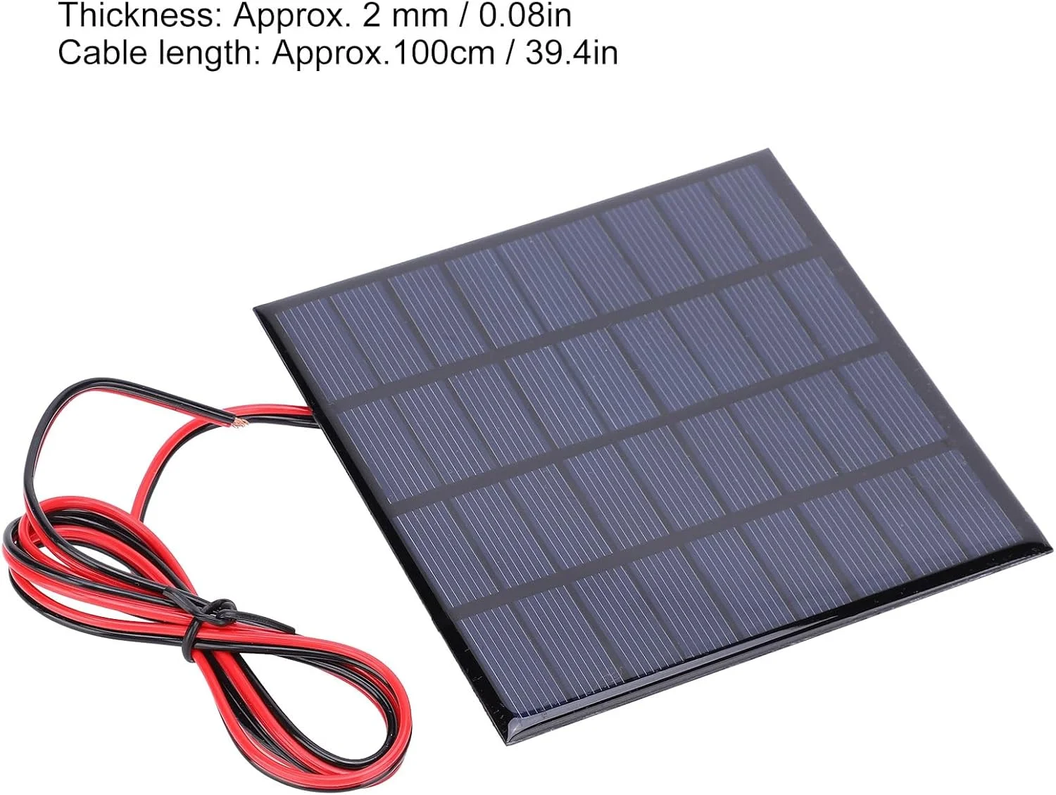 دو عدد پنل خورشیدی DC9V 2W مینی پلی کریستال با کابل 100 سانتی متری برای سیستم خورشیدی DIY