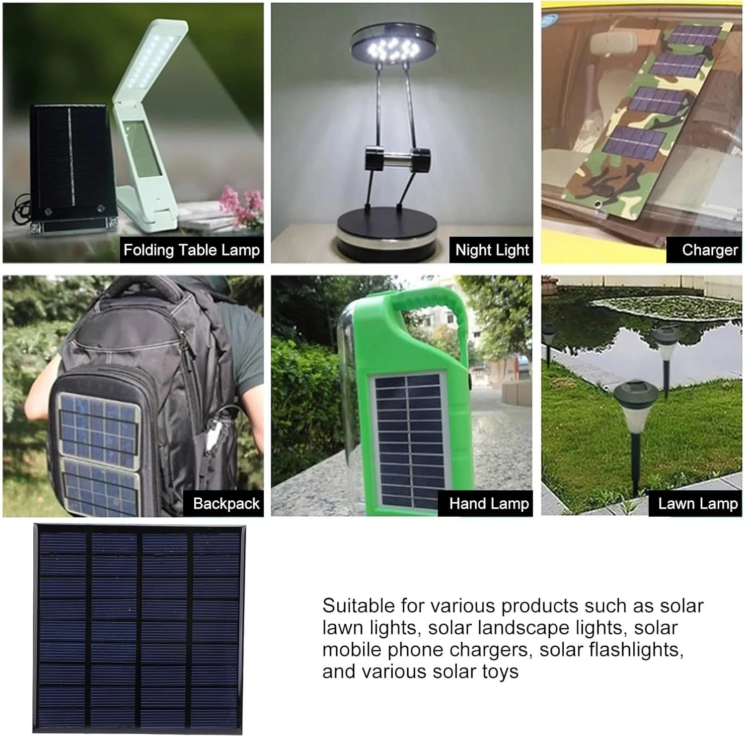 دو عدد پنل خورشیدی DC9V 2W مینی پلی کریستال با کابل 100 سانتی متری برای سیستم خورشیدی DIY