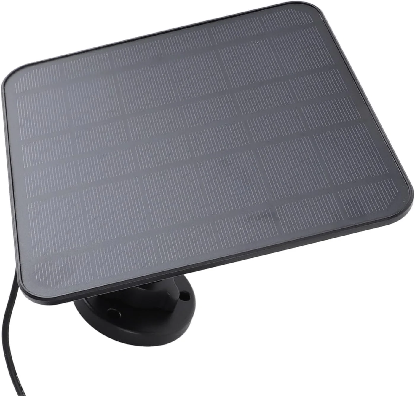 پنل خورشیدی 5 واتی Bewinner برای دوربین امنیتی، پنل خورشیدی دوربین فضای باز با ترمینال حلقه ای O برای زنگ در تصویری، ضد آب IP65، پایه قابل تنظیم 360 درجه، کابل