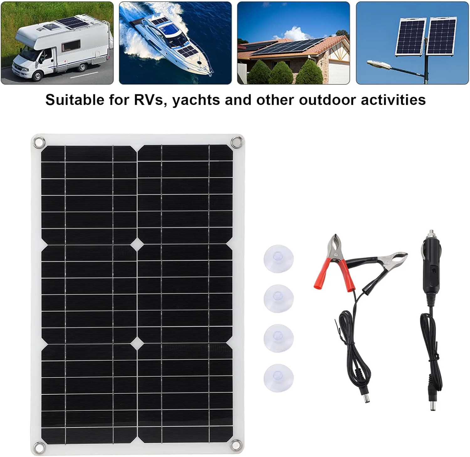 پنل خورشیدی انعطاف پذیر 20 واتی 18 ولتی، پنل خورشیدی نیمه انعطاف پذیر مونوکریستالی، پنل خورشیدی ضد آب انعطاف پذیر، ماژول خورشیدی قابل حمل برای سقف RV، قایق، کابین، ون، سطوح ناهموار