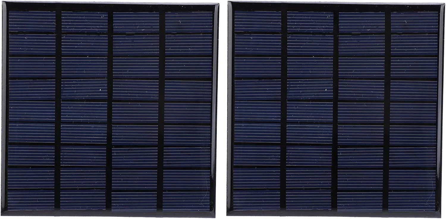 کیت 2 عددی پنل خورشیدی 9 ولت 2 وات با کابل 100 سانتی متری ضد آب برای اسباب بازی های فضای باز، چراغ های چمنی، چراغ قوه، پروژه های DIY