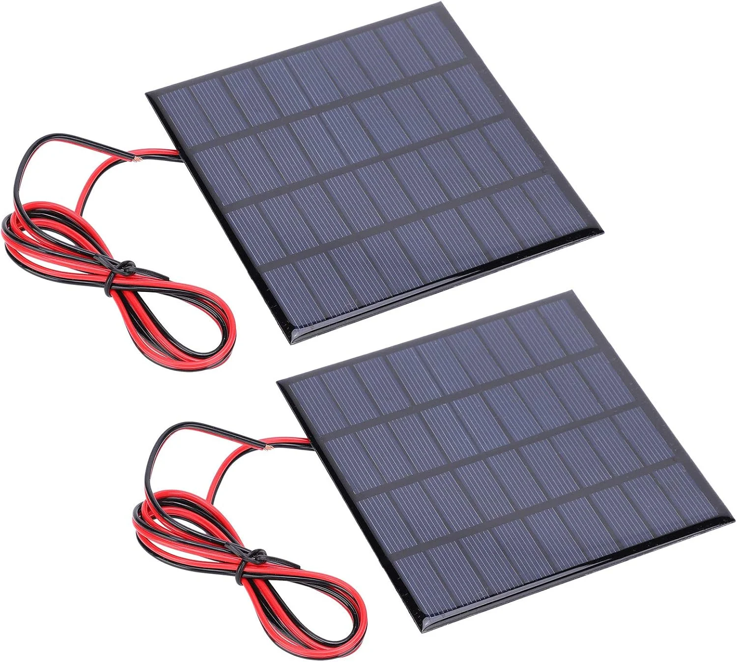 کیت 2 عددی پنل خورشیدی 9 ولت 2 وات با کابل 100 سانتی متری ضد آب برای اسباب بازی های فضای باز، چراغ های چمنی، چراغ قوه، پروژه های DIY کیت 2 عددی پنل خورشیدی 9 ولت 2 وات با کابل 100 سانتی متری ضد آب برای اسباب بازی های فضای باز، چراغ های چمنی، چراغ قوه، پروژه های DIY