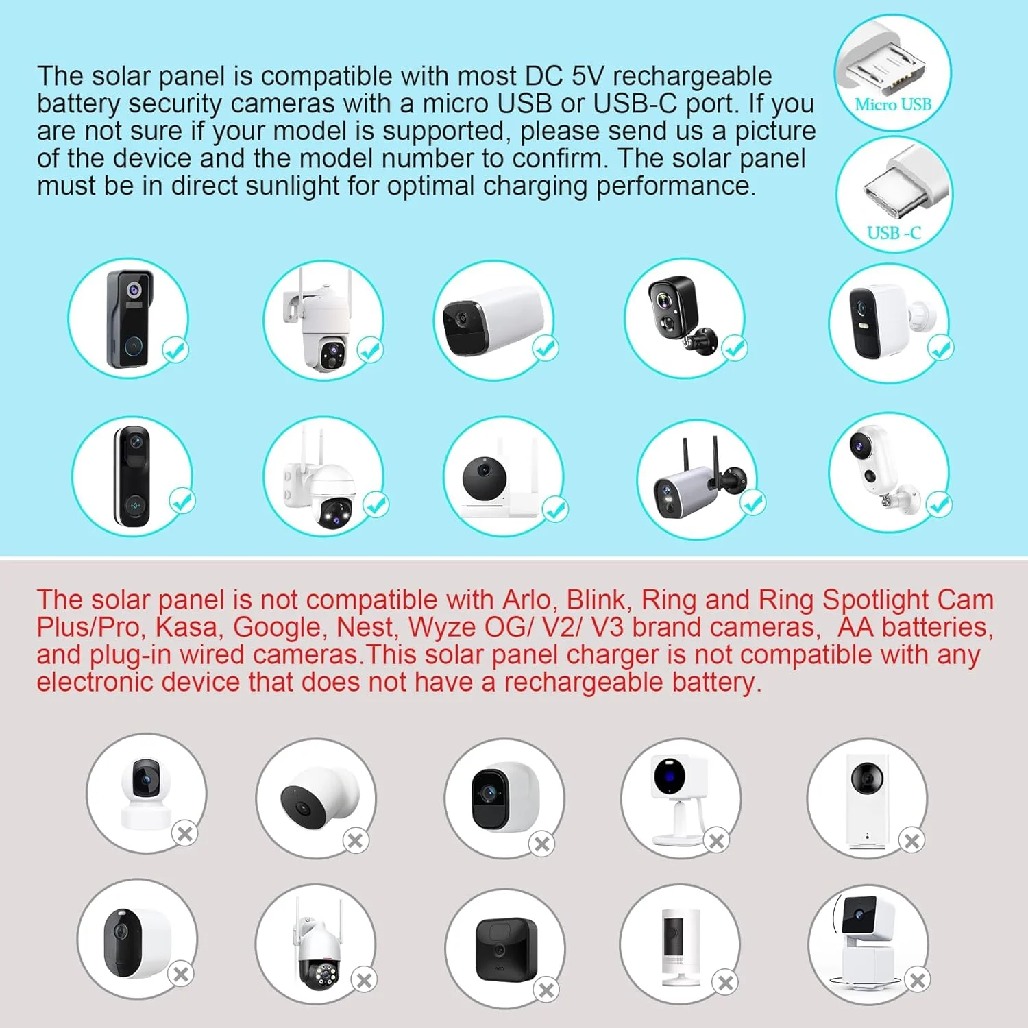 پنل خورشیدی برای دوربین فضای باز، شارژر خورشیدی ضد آب IP66، منبع تغذیه خورشیدی مداوم برای دوربین های امنیتی، با کابل 3 متری آداپتور Type-C و پایه قابل تنظیم 360 درجه پنل خورشیدی برای دوربین فضای باز، شارژر خورشیدی ضد آب IP66، منبع تغذیه خورشیدی مداوم برای دوربین های امنیتی، با کابل 3 متری آداپتور Type-C و پایه قابل تنظیم 360 درجه