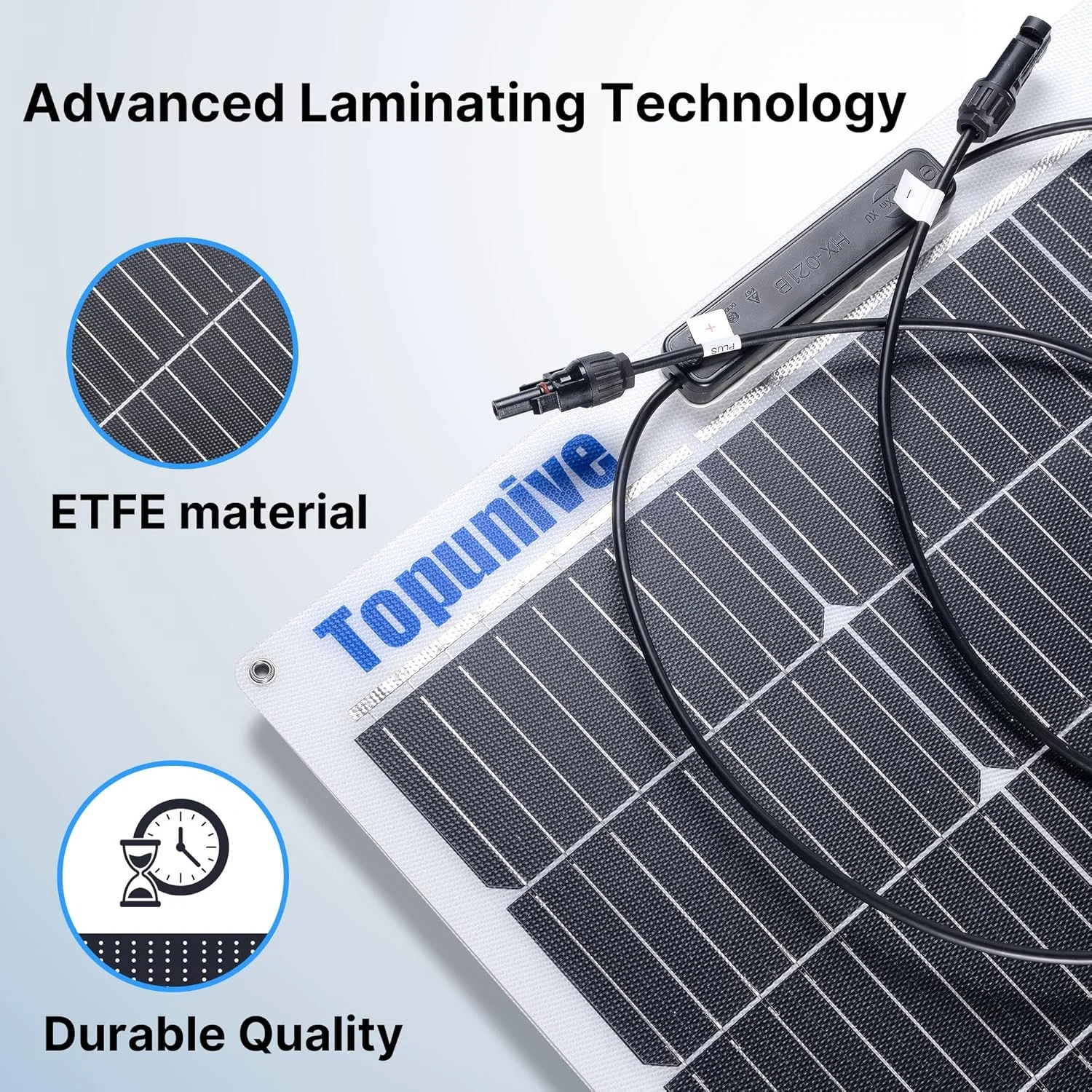 پنل خورشیدی انعطاف پذیر 100 وات 12 ولت مونوکریستال برای باتری ها، کاروان، موتورخانه، قایق، تفریحی، دریایی
