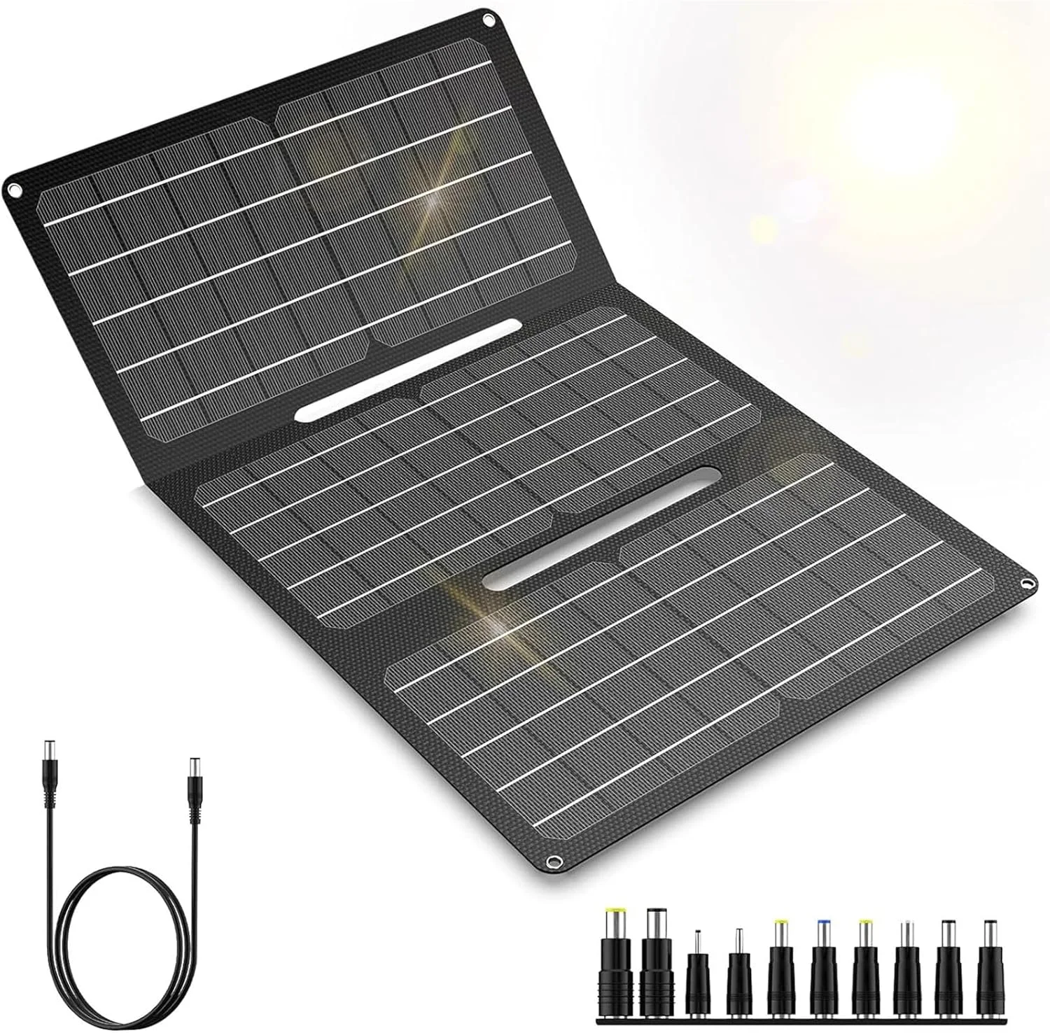 پنل خورشیدی تاشو 30 وات، بازده خروجی خوب، بازده تبدیل بالا، پنل خورشیدی قابل حمل 40 وات برای پیاده روی و کوله گردی