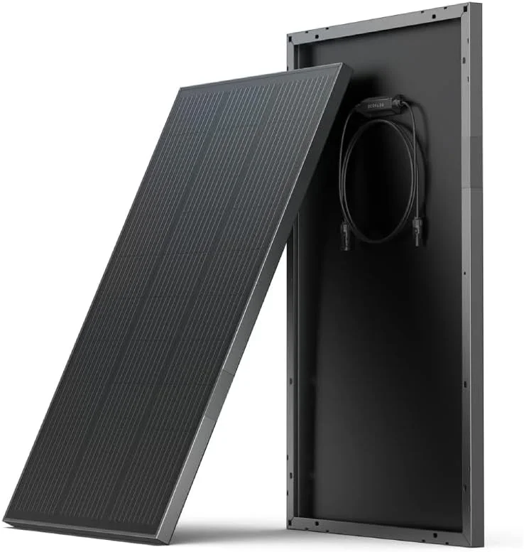 پنل خورشیدی سخت 100 واتی ECOFLOW، 2 عدد، با بازدهی بالا و ضد آب IP68، 20.3 ولت (Vmp17.1V) 6.3 آمپر (Imp5.9A) 100 وات