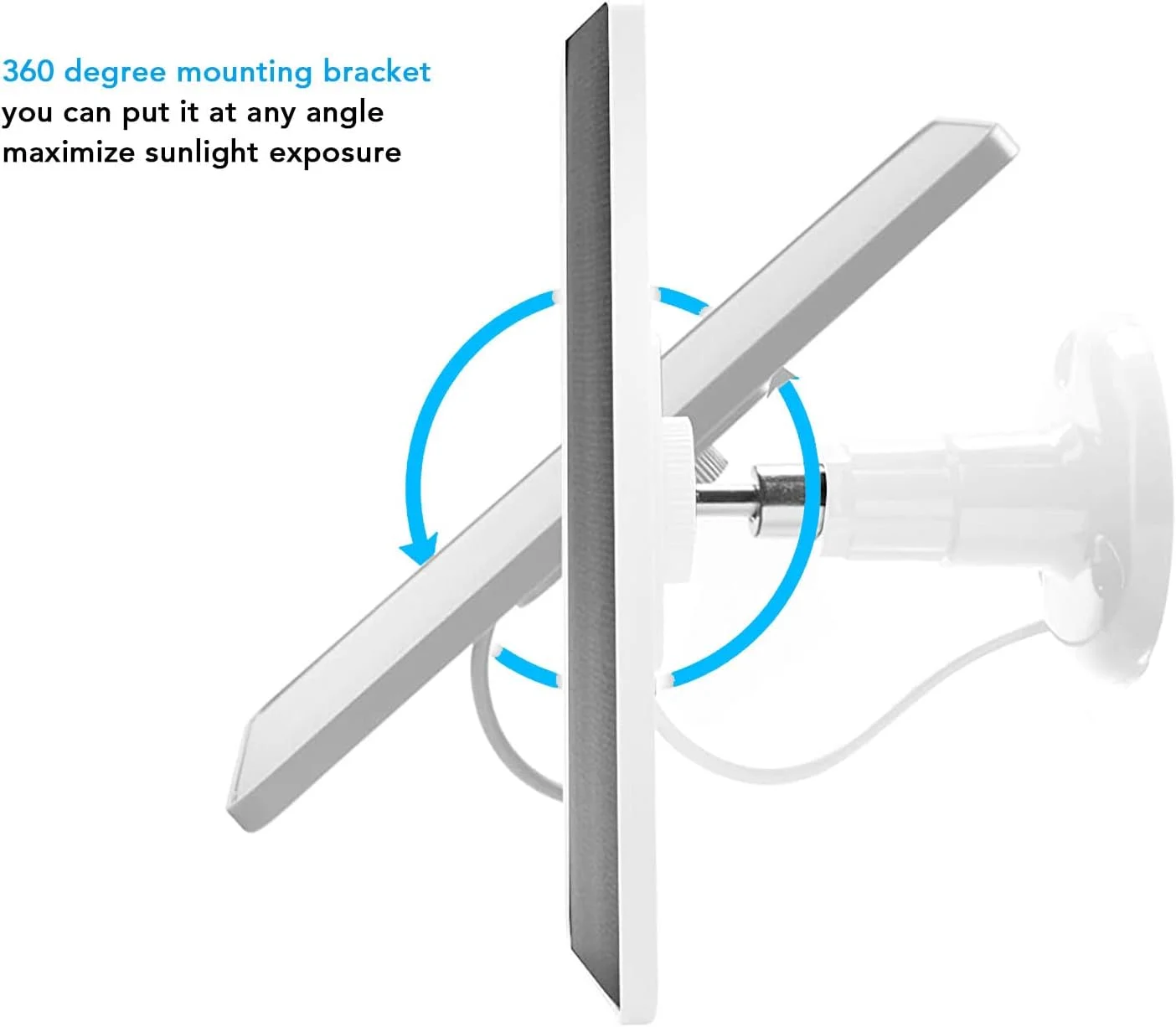پنل خورشیدی 4 واتی برای دوربین مداربسته، دارای براکت دیواری قابل تنظیم 360° و 90°، ضد آب IP65، پورت خروجی Micro USB و USB C، پنل خورشیدی دوربین 5 ولت با کابل 3 متری (سفید) پنل خورشیدی 4 واتی برای دوربین مداربسته، دارای براکت دیواری قابل تنظیم 360° و 90°، ضد آب IP65، پورت خروجی Micro USB و USB C، پنل خورشیدی دوربین 5 ولت با کابل 3 متری (سفید)