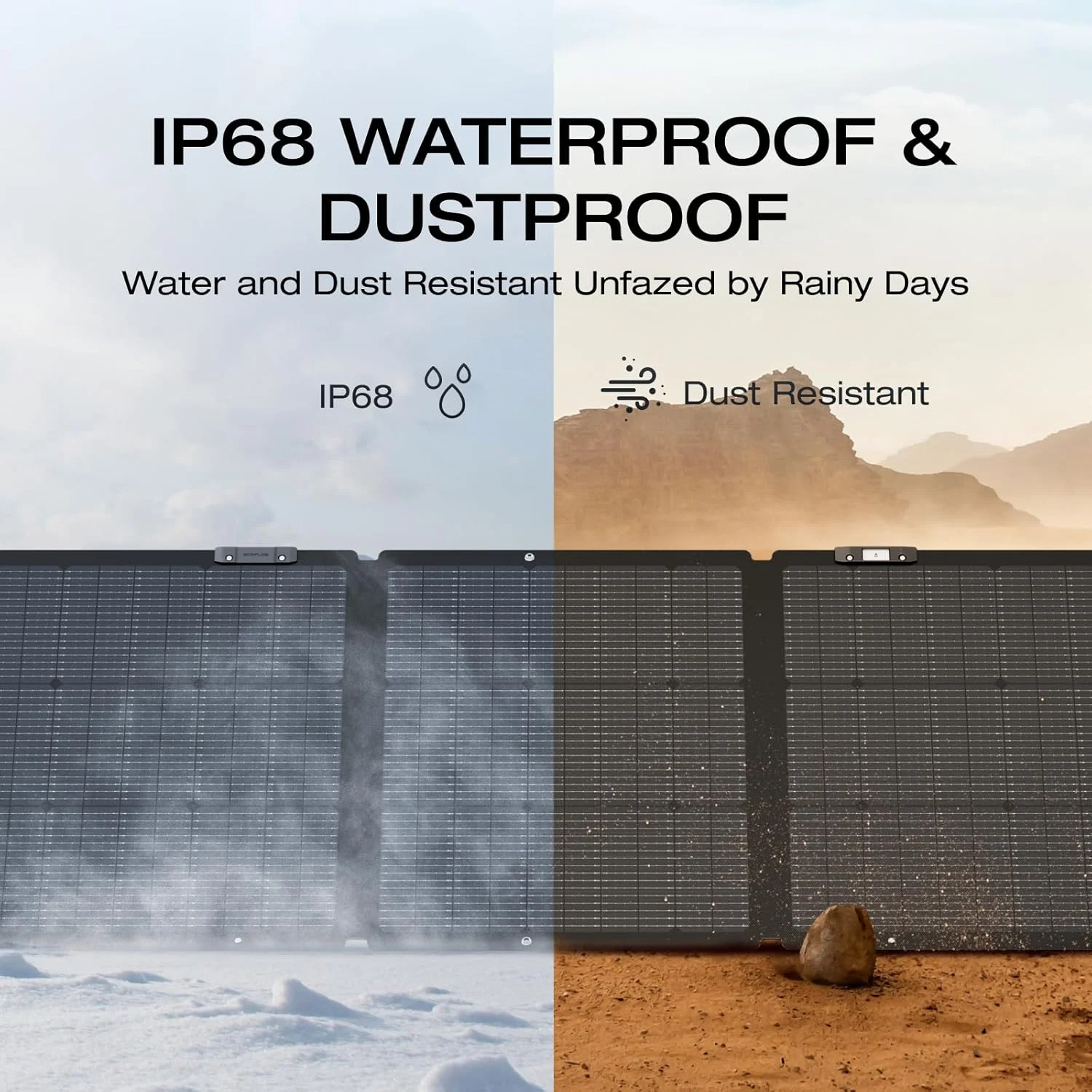 پنل خورشیدی قابل حمل 160 واتی EF ECOFLOW برای نیروگاه ها، بازده تبدیل بالا 25٪، پنل خورشیدی تاشو با پایه قابل تنظیم، ضد آب IP68 برای کمپینگ در فضای باز، نسخه NextGen