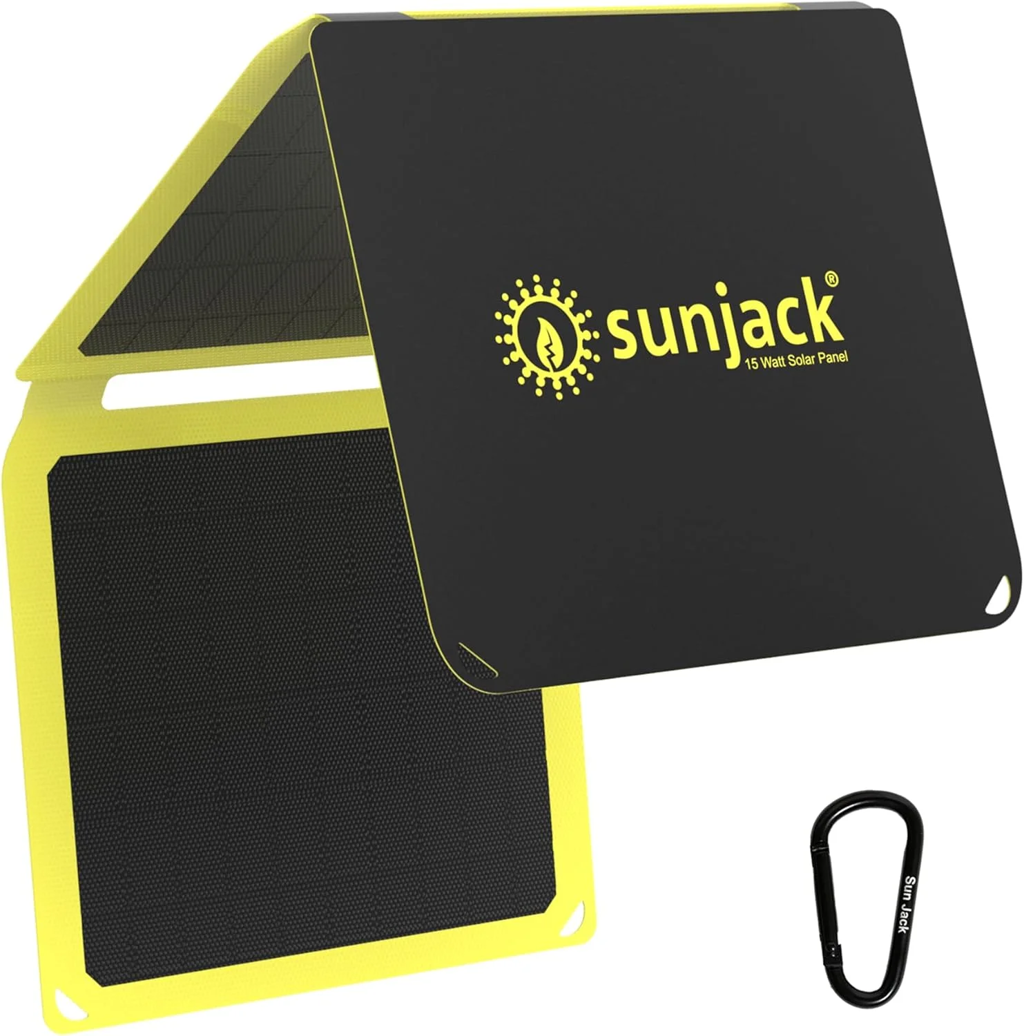 شارژر پنل خورشیدی تاشو 15 واتی SunJack با استاندارد IP67 ضد آب، مونوکریستالین ETFE، دارای USB-C و USB-A برای تلفن های همراه، تبلت ها و قابل حمل برای کوله گردی، کمپینگ، پیاده روی و موارد دیگر