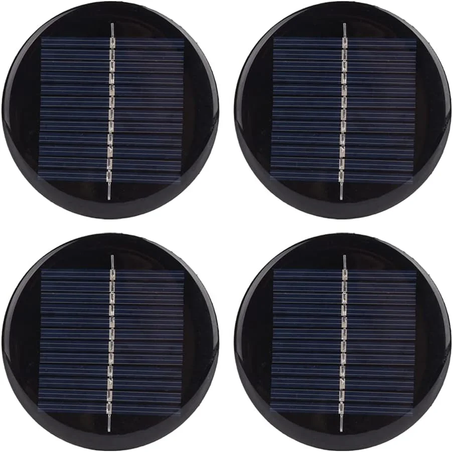 ۴ عدد پنل خورشیدی گرد ۶ ولت ۸۰ میلی متری با سیم، کنترل هوشمند تثبیت ولتاژ برای استفاده سازگار با محیط زیست