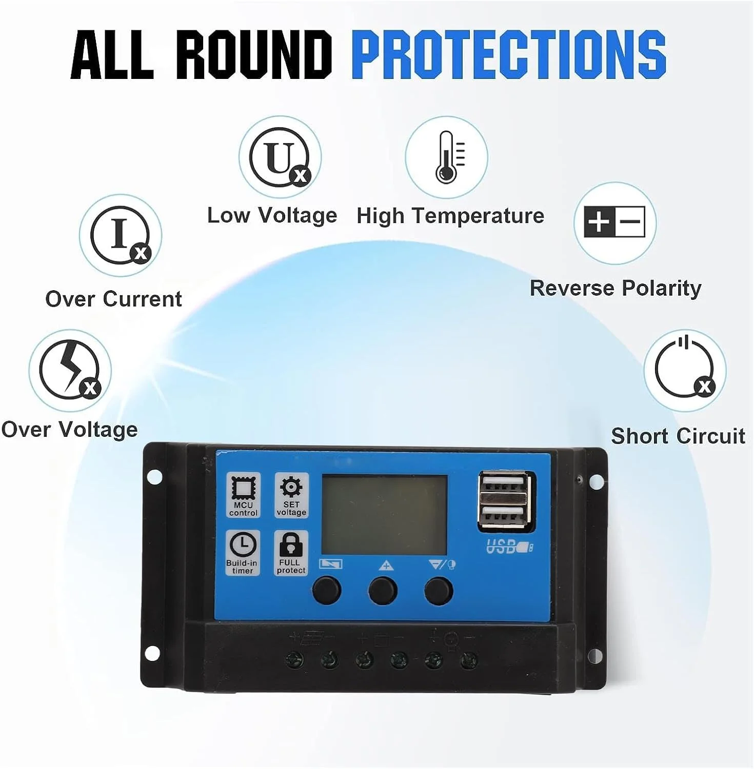 کیت پنل خورشیدی 300 وات Bewinner ضد آب IP67، پنل خورشیدی DC 12V 24V 50A، پنل با راندمان بالا با کنترلر خورشیدی برای RV