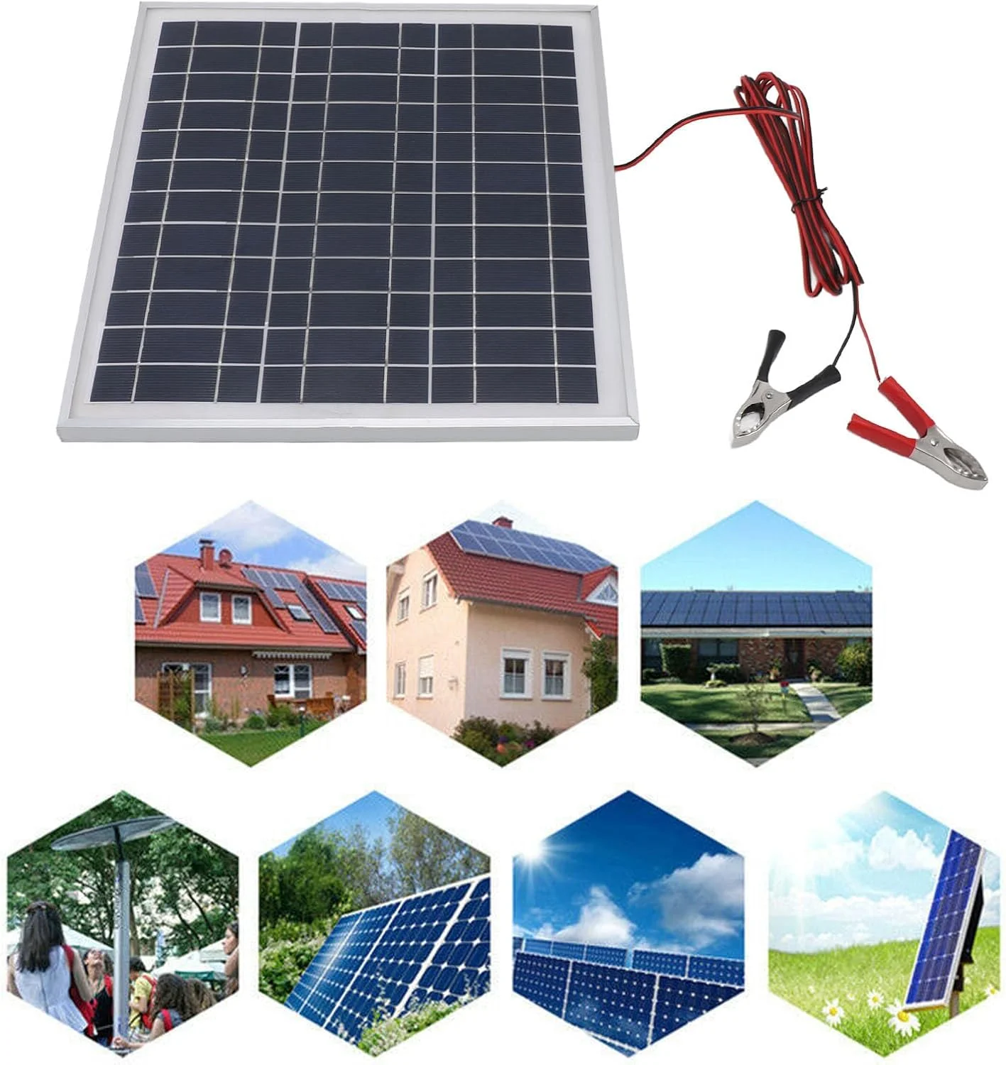 پنل خورشیدی قابل حمل Bewinner 50W، پنل خورشیدی سیلیکونی 18 ولت برای کمپینگ، کیت پنل خورشیدی با کابل 3 متری و گیره های باتری قرمز و مشکی برای کمپینگ و پیاده روی پنل خورشیدی قابل حمل Bewinner 50W، پنل خورشیدی سیلیکونی 18 ولت برای کمپینگ، کیت پنل خورشیدی با کابل 3 متری و گیره های باتری قرمز و مشکی برای کمپینگ و پیاده روی