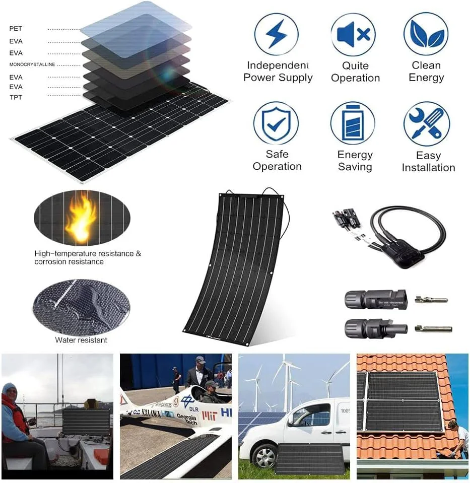 پنل خورشیدی 400 واتی 800 واتی KardoL + کنترلر 40 آمپری + لوازم جانبی، 18 ولت 2x200 واتی 4x200 واتی پنل های خورشیدی مونوکریستالی لوازم جانبی انعطاف پذیر برای موتورخانه/ سقف/ ماشین کمپینگ/ هر سطح ناهموار، 4x200 واتی