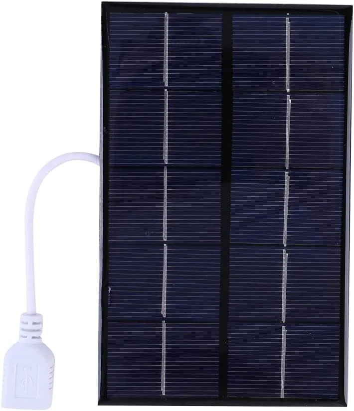 پنل خورشیدی قابل حمل 5 وات 5 ولت پلی سیلیکونی USB برای شارژ باتری/تلفن 3-5 ولت برای کمپینگ در فضای باز
