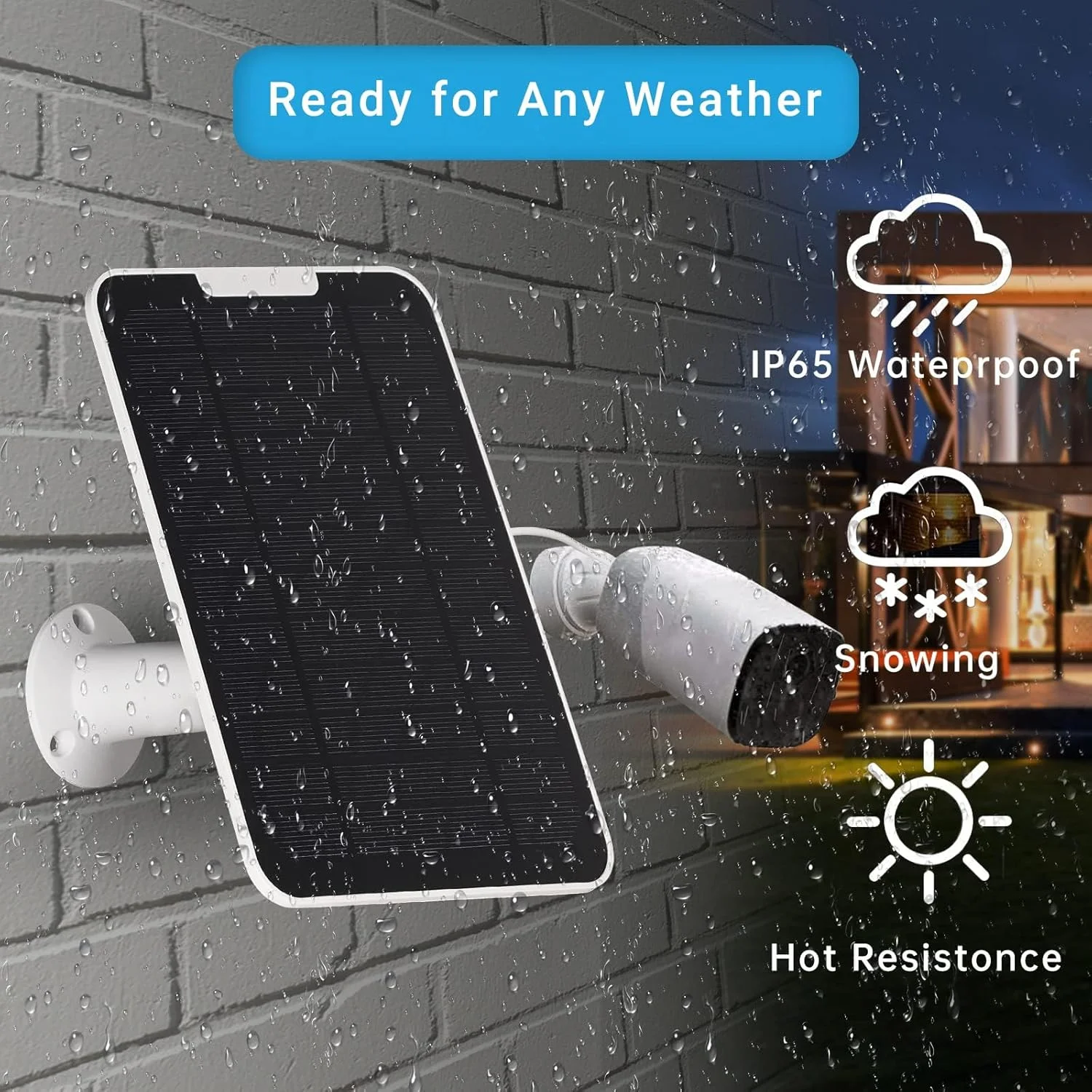 شارژر پنل خورشیدی سازگار با Arlo Pro 3/Pro 4/Pro 5S/Ultra/Ultra 2/Go 2، منبع تغذیه مداوم IP65 ضد آب و هوا با کابل شارژ 3 متری و پایه دیواری قابل تنظیم (تک بسته) شارژر پنل خورشیدی سازگار با Arlo Pro 3/Pro 4/Pro 5S/Ultra/Ultra 2/Go 2، منبع تغذیه مداوم IP65 ضد آب و هوا با کابل شارژ 3 متری و پایه دیواری قابل تنظیم (تک بسته)