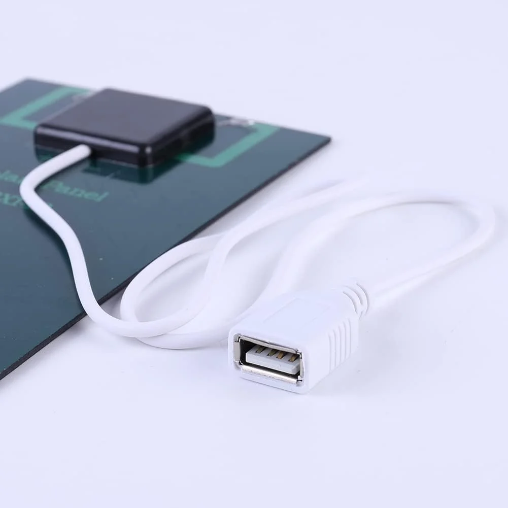 پنل خورشیدی قابل حمل 5 وات 5 ولت پلی سیلیکونی USB برای شارژ باتری/تلفن 3-5 ولت برای کمپینگ در فضای باز