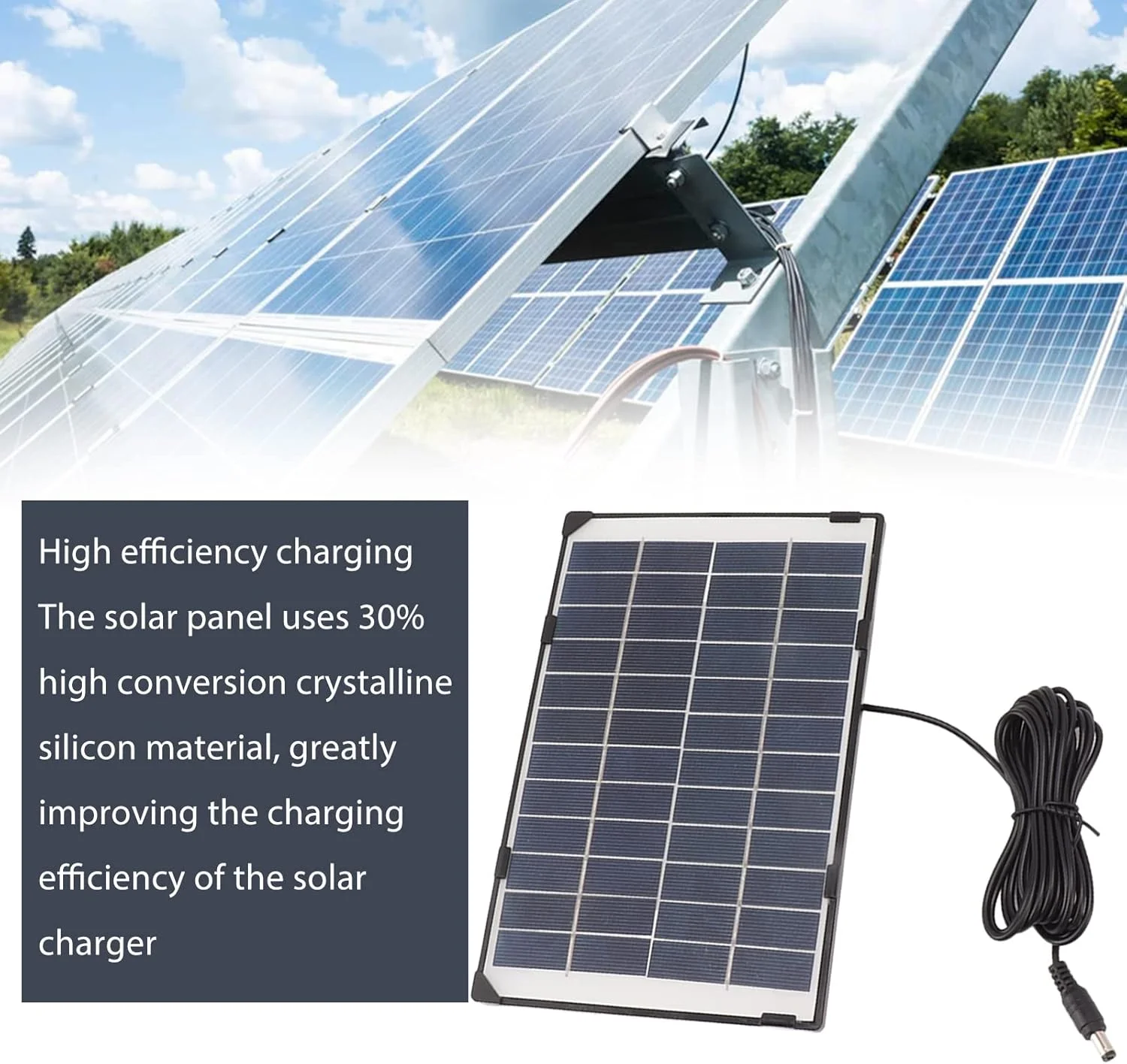 کیت پنل خورشیدی 6 وات 12 ولت Sorandy، پنل خورشیدی پلی کریستالی قابل حمل با خروجی DC، پنل خورشیدی با پشتیبانی قاب برای RV، چراغ خیابان، لامپ باغ، مرغداری، پمپ قایق کیت پنل خورشیدی 6 وات 12 ولت Sorandy، پنل خورشیدی پلی کریستالی قابل حمل با خروجی DC، پنل خورشیدی با پشتیبانی قاب برای RV، چراغ خیابان، لامپ باغ، مرغداری، پمپ قایق