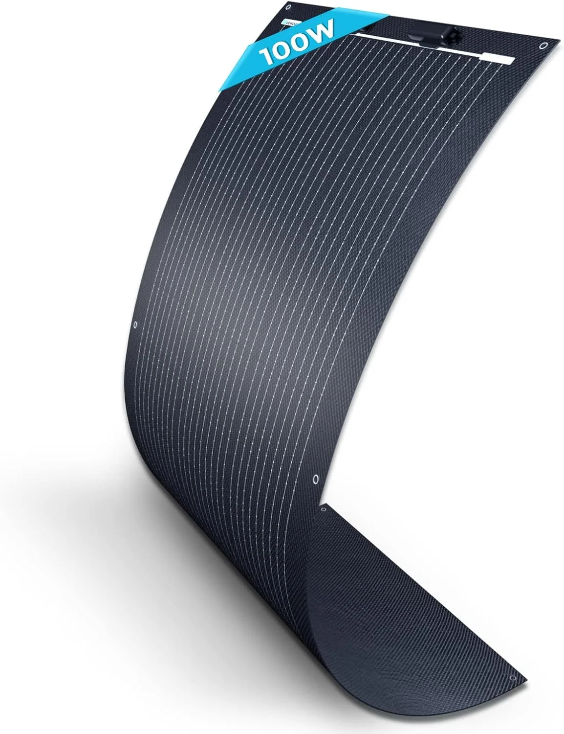 پنل خورشیدی رنوژی 100 وات 12 ولت نیمه انعطاف پذیر سبک وزن مونوکریستال مشکی، شارژر خارج از شبکه تاشو برای RV، قایق، ون، ماشین، سطوح ناهموار، LTWT-Flex