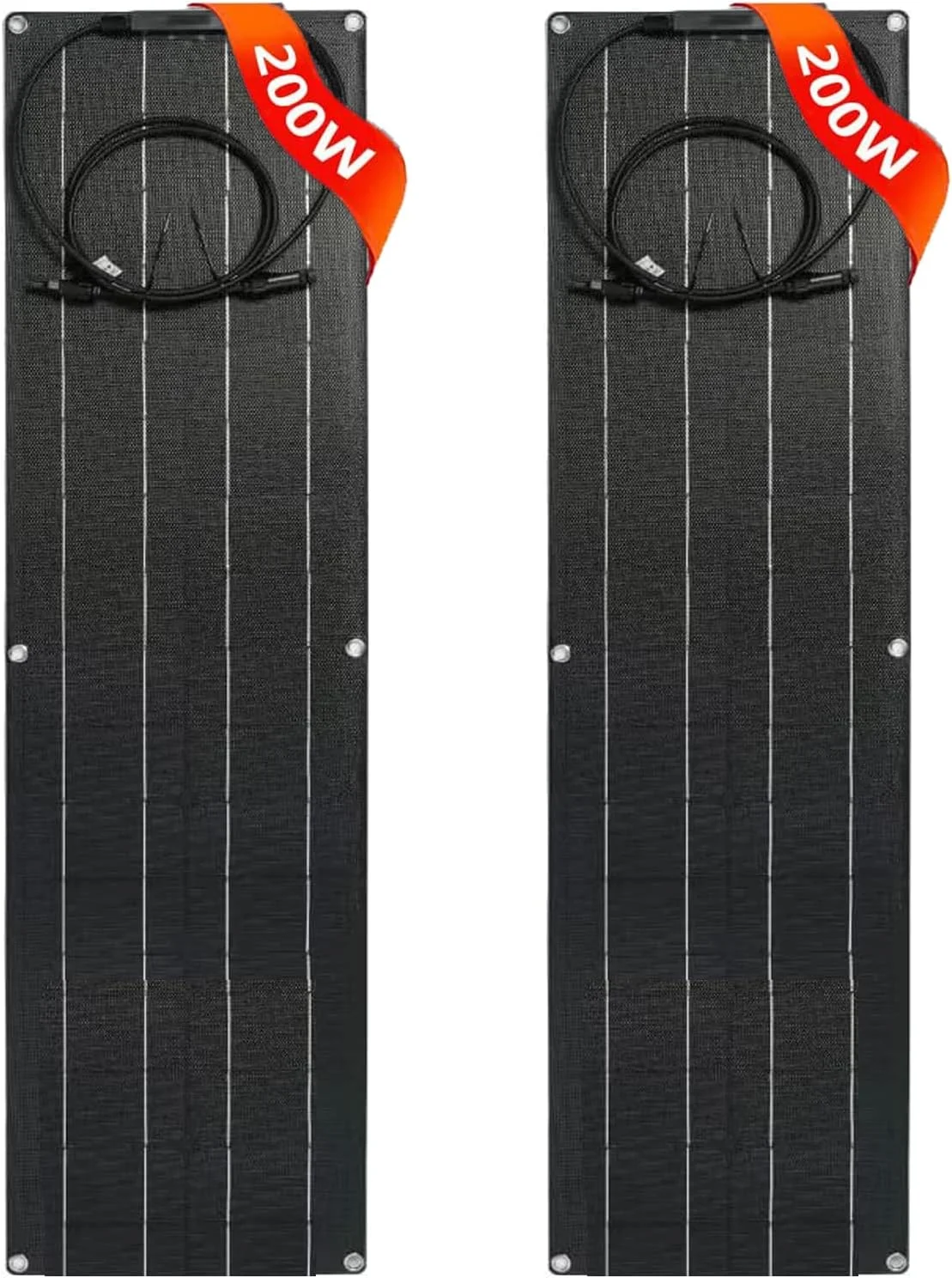 کیت پنل خورشیدی انعطاف پذیر 400 واتی شامل 2 پنل خورشیدی 200 واتی PET، شارژر باتری خورشیدی مونو قابل حمل با کنترلر 40 آمپری برای خودرو، قایق تفریحی، باتری، قایق، کمپر ون