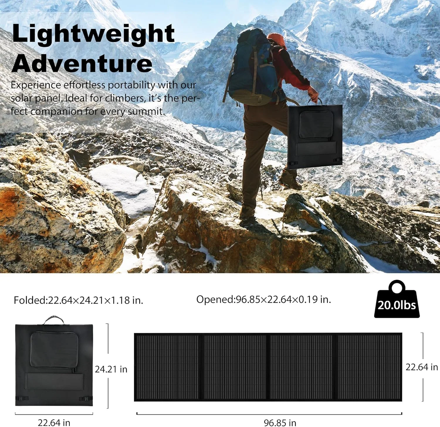 پنل خورشیدی تاشو 200 واتی 12 ولتی قابل حمل با پایه های قابل تنظیم و طراحی ضد آب IP65 برای نیروگاه، مسافرت، کمپینگ در فضای باز، RV و کاربردهای خارج از شبکه