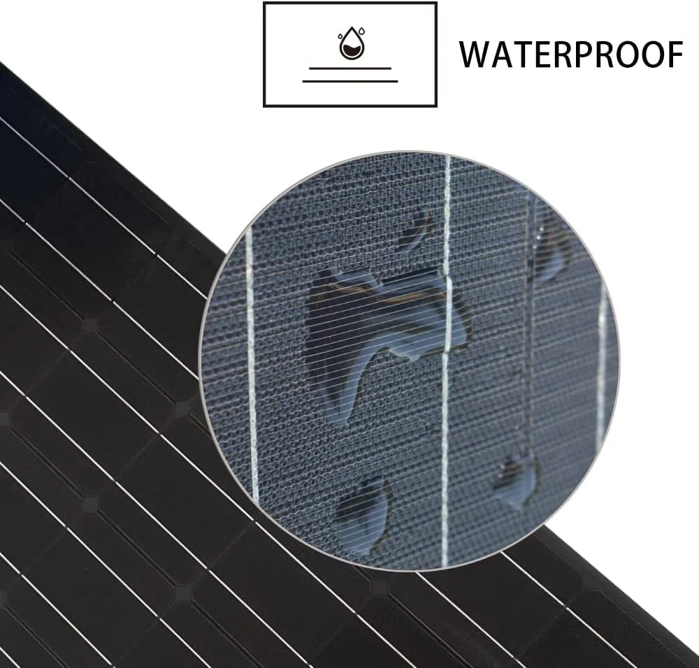 ماژول خورشیدی انعطاف پذیر WABHDN با کانکتور، پنل خورشیدی 2X 300w 18V، کیت پنل خورشیدی 600W برای قایق، RV، کلبه، ون، ماشین و سطوح ناهموار