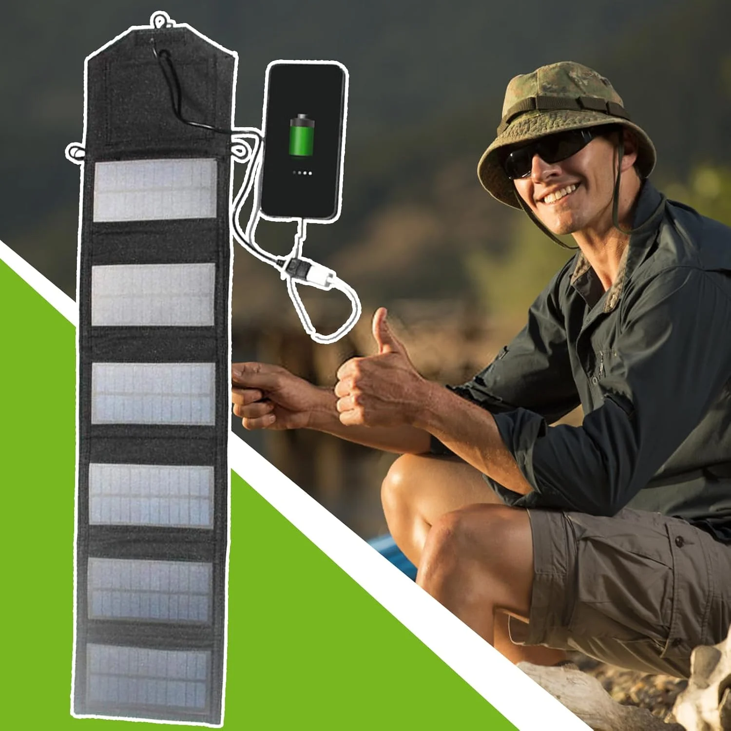 پنل های خورشیدی تاشو - پنل خورشیدی مسافرتی 72 وات، سیستم کنترلر باتری ضد آب شارژ برای پیاده روی در فضای باز، بالکن، خانه، کوله گردی و مسافرت