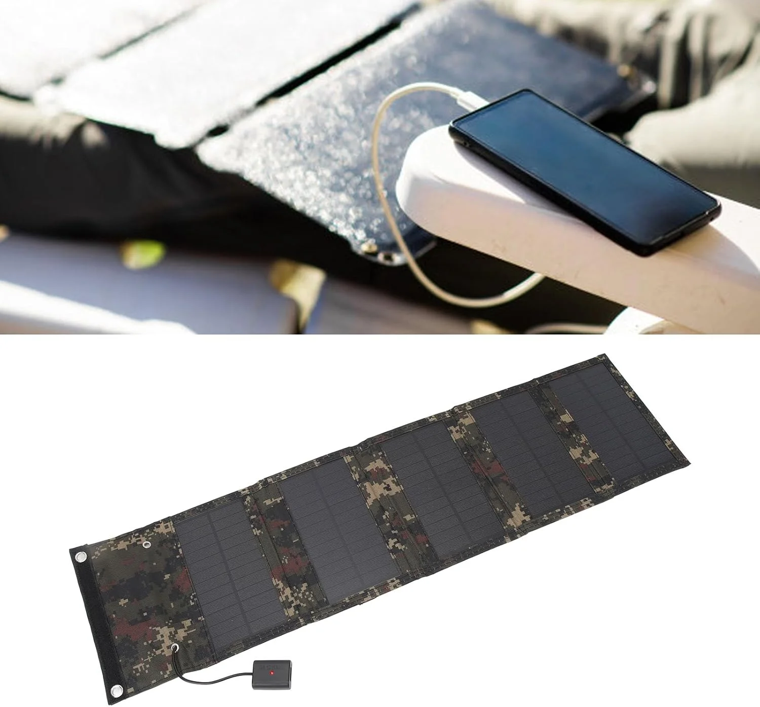 پنل خورشیدی قابل حمل 15 واتی 5 ولت USB تاشو سبک وزن ضد آفتاب Cryfokt Solar برای مواقع اضطراری و کمپینگ پنل خورشیدی قابل حمل 15 واتی 5 ولت USB تاشو سبک وزن ضد آفتاب Cryfokt Solar برای مواقع اضطراری و کمپینگ