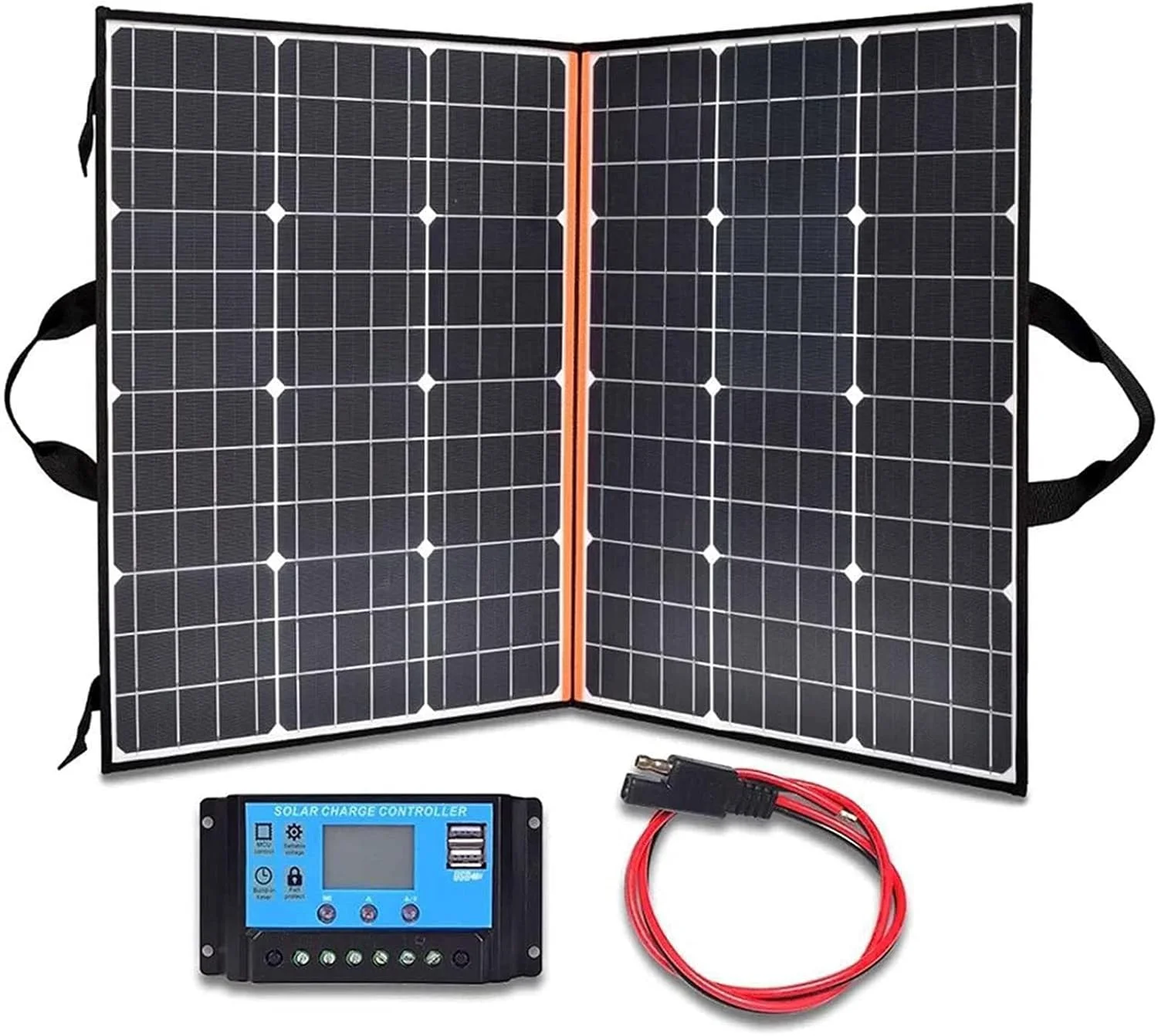 پنل خورشیدی قابل حمل PEHUB، کیت پنل خورشیدی 200 واتی مونوکریستالین، کامل با یک پایه تاشو قابل تنظیم، تاشو و بادوام، ضد آب IP67 برای ماجراجویی در فضای باز، کمپینگ در فضای باز RV، کنترلر 10 آمپر