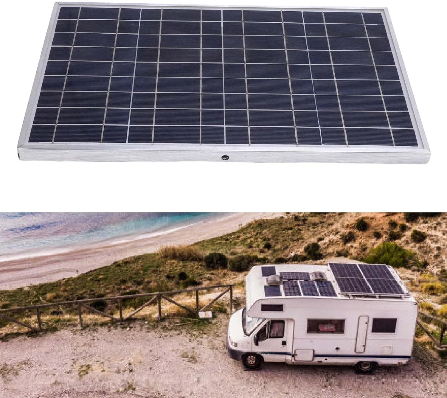شارژر باتری خورشیدی RV، کیت استارتر پنل خورشیدی 100 واتی | سیستم باتری برای خودرو، کاروان، قایق، تریلر RV، کلبه خارج از شبکه، ATV، نیازهای برق در فضای باز