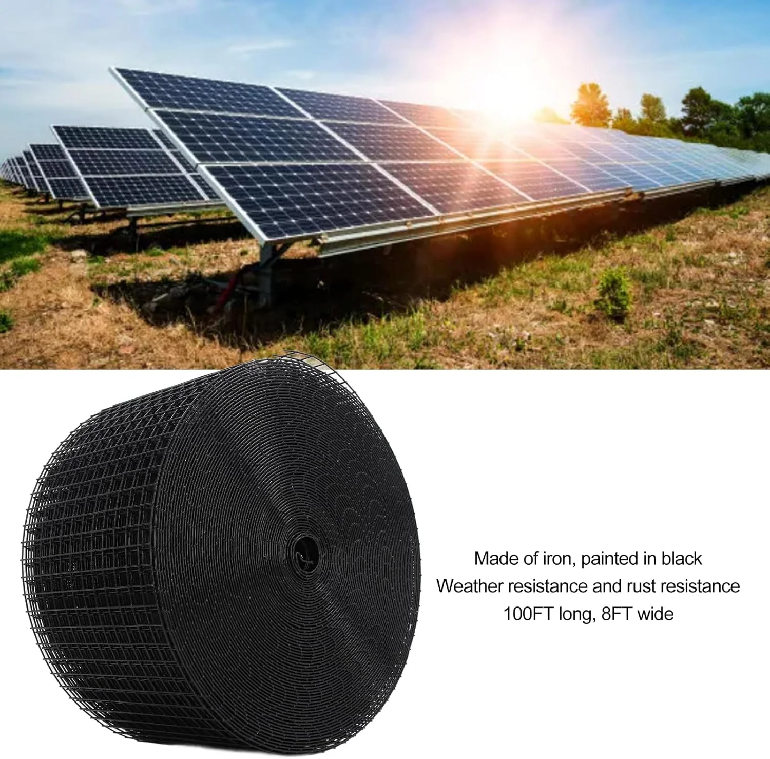 محافظ پنل خورشیدی، توری سیمی PVC برای پنل خورشیدی با پوشش اکسید، 30 متر