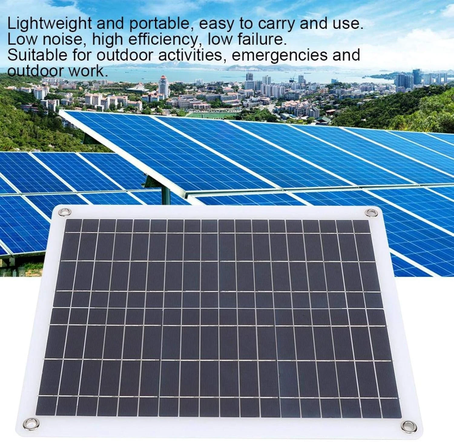 شارژر پنل خورشیدی - پنل خورشیدی پلی سیلیکونی کوچک 20 وات 12 ولت قابل حمل و انعطاف پذیر برای فضای باز، 42x37 سانتی متر شارژر پنل خورشیدی - پنل خورشیدی پلی سیلیکونی کوچک 20 وات 12 ولت قابل حمل و انعطاف پذیر برای فضای باز، 42x37 سانتی متر