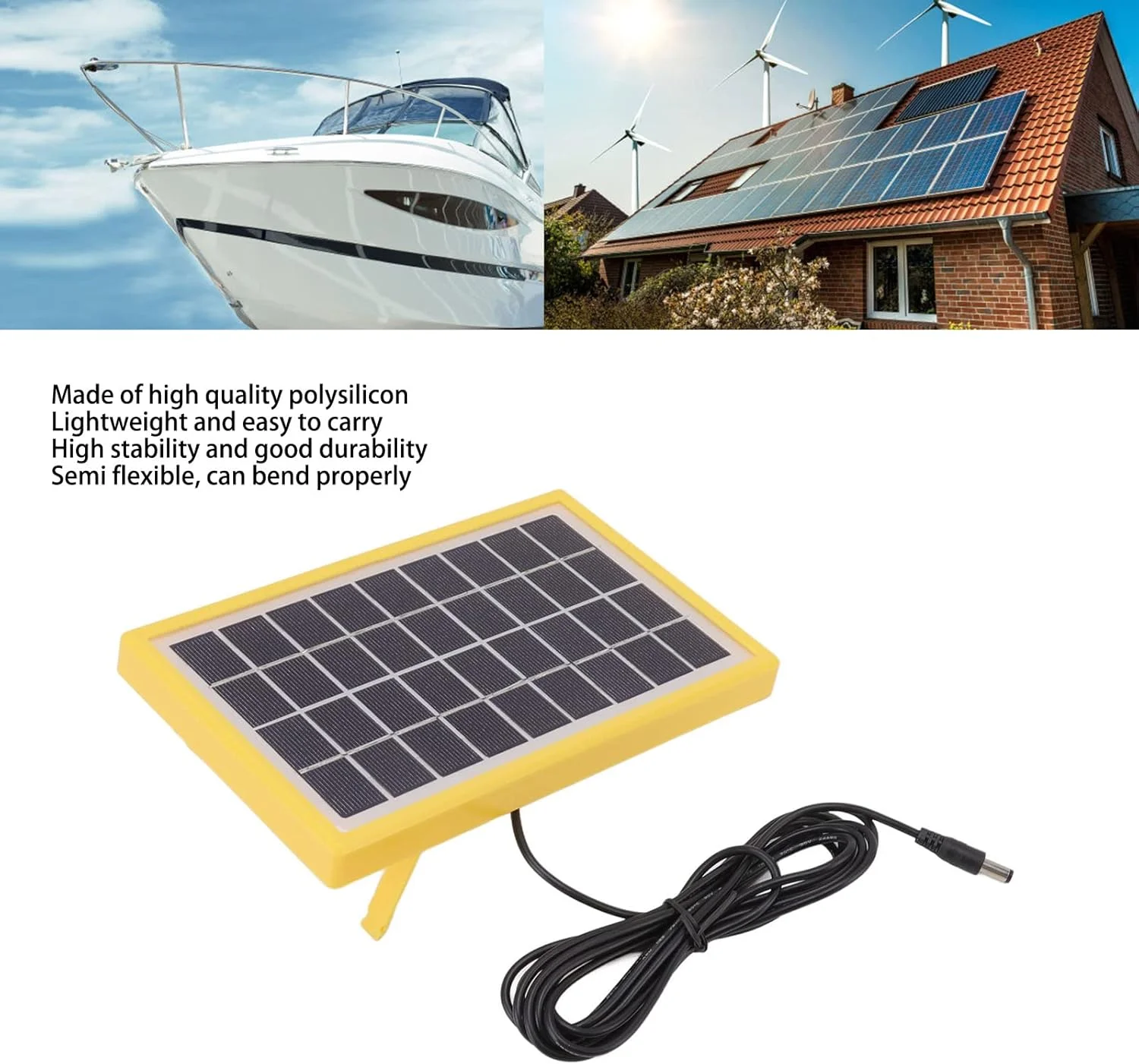 پنل خورشیدی پلی کریستالین سیلیکونی 3 وات 9 ولت با قاب خروجی DC 9 ولت