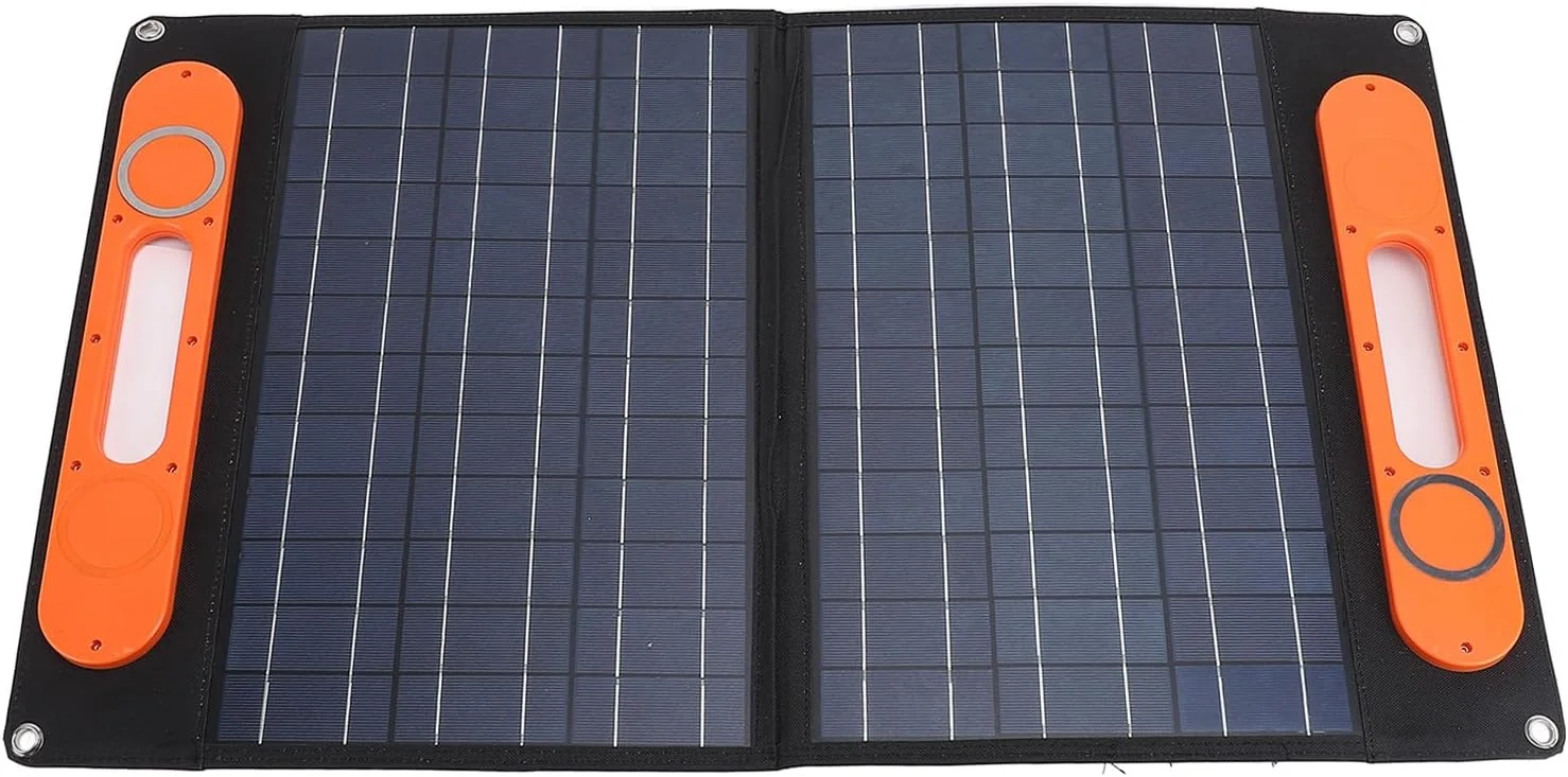 پنل خورشیدی Cryfokt، پنل خورشیدی با جیب ذخیره سازی مناسب 18 ولت 100 وات، استفاده راحت برای مسافرت