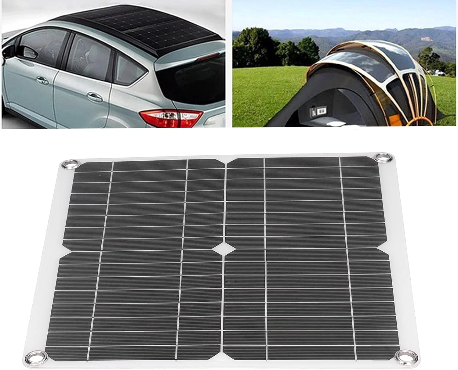 پنل خورشیدی Cryfokt، برد خورشیدی انعطاف پذیر سیلیکون تک کریستالی با پورت USB دوگانه مادگی برای کشتی ها، کمپینگ، RV و مسافرت پنل خورشیدی Cryfokt، برد خورشیدی انعطاف پذیر سیلیکون تک کریستالی با پورت USB دوگانه مادگی برای کشتی ها، کمپینگ، RV و مسافرت