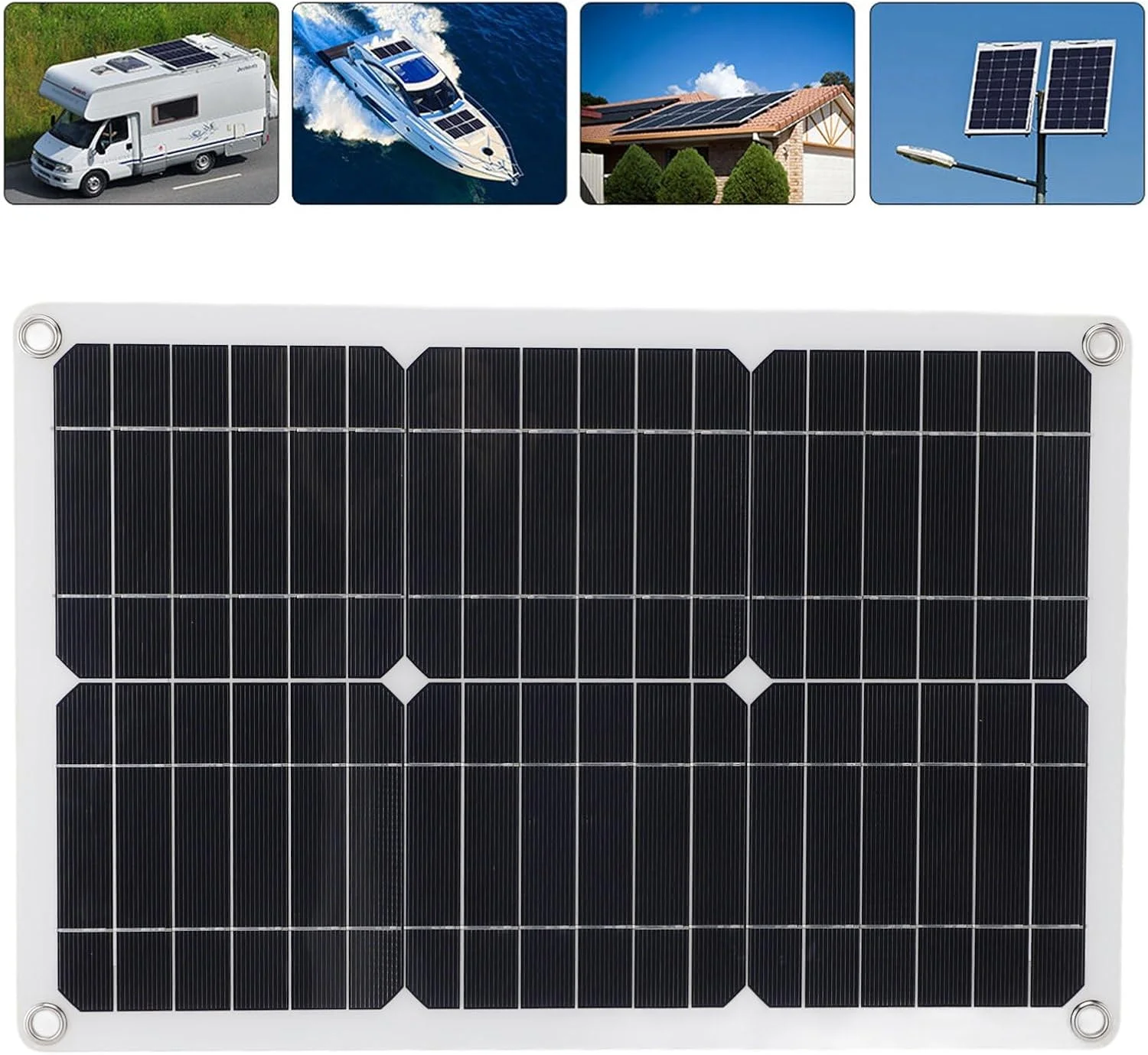 مجموعه پنل خورشیدی مونوکریستالین 20 وات 18 ولت Haofy، پنل خورشیدی مونوکریستالین چند منظوره با راندمان بالا برای فضای باز و شرایط اضطراری