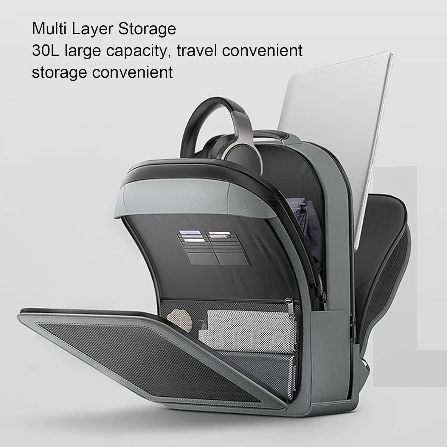 کوله پشتی خورشیدی ارتقا یافته Cryfokt، کیف لپ تاپ مسافرتی قابل حمل با ظرفیت 30 لیتر با شارژ خورشیدی کارآمد 30 واتی و پورت شارژ USB و Type C، برای پیاده روی در فضای باز برای روشن نگه داشتن دستگاه ها