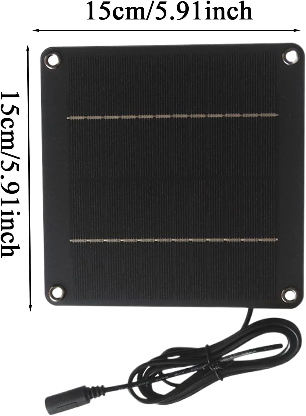 پنل خورشیدی 24 وات 12 ولت برای فضای باز، پنل خورشیدی ایوان، ضد آب با پورت DC 5521 برای چراغ ایوان، حیاط، باغ، کمپینگ، دوربین های امنیتی و نورپردازی حیاط خلوت