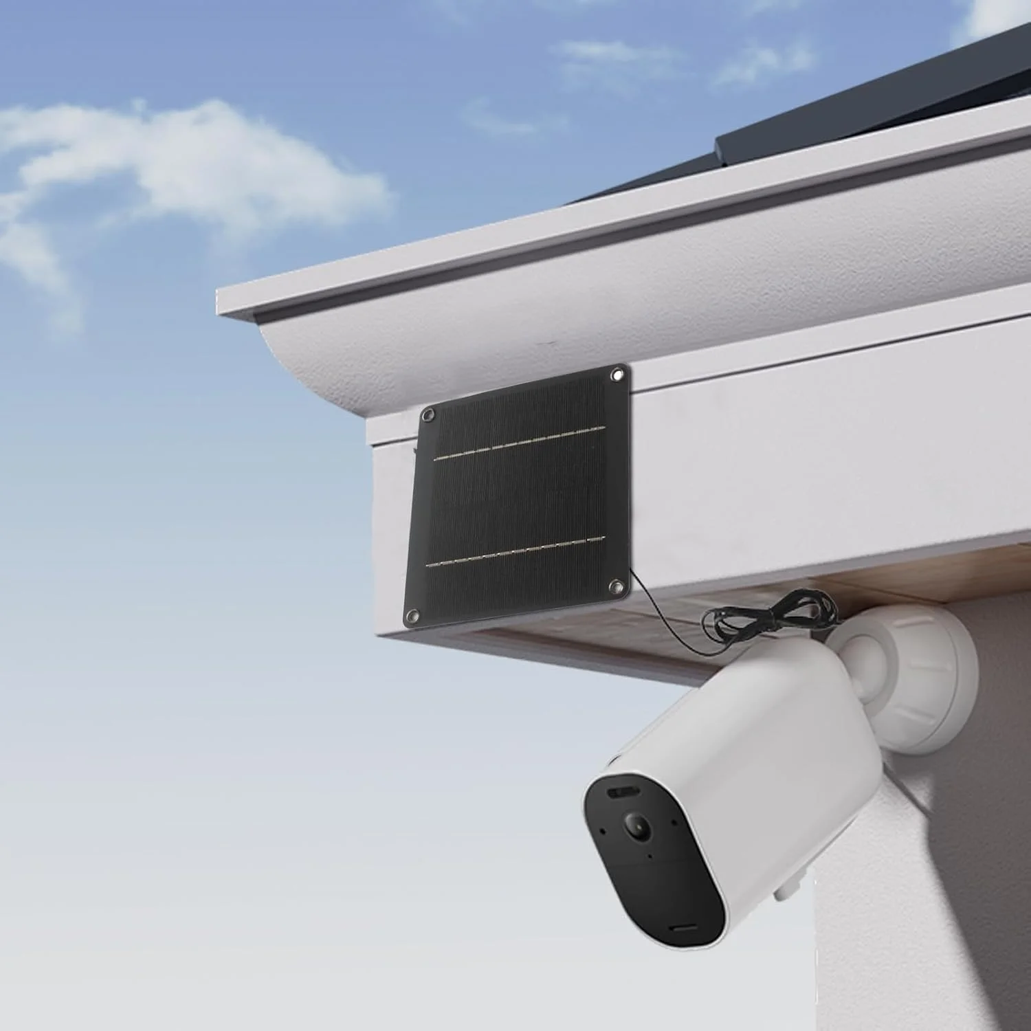 پنل خورشیدی 24 وات 12 ولت برای دوربین فضای باز | پنل خورشیدی باغی | ضد آب با پورت DC 5521 برای چراغ ایوان، پاسیو، باغ، کمپینگ، دوربین های امنیتی و نورپردازی حیاط خلوت