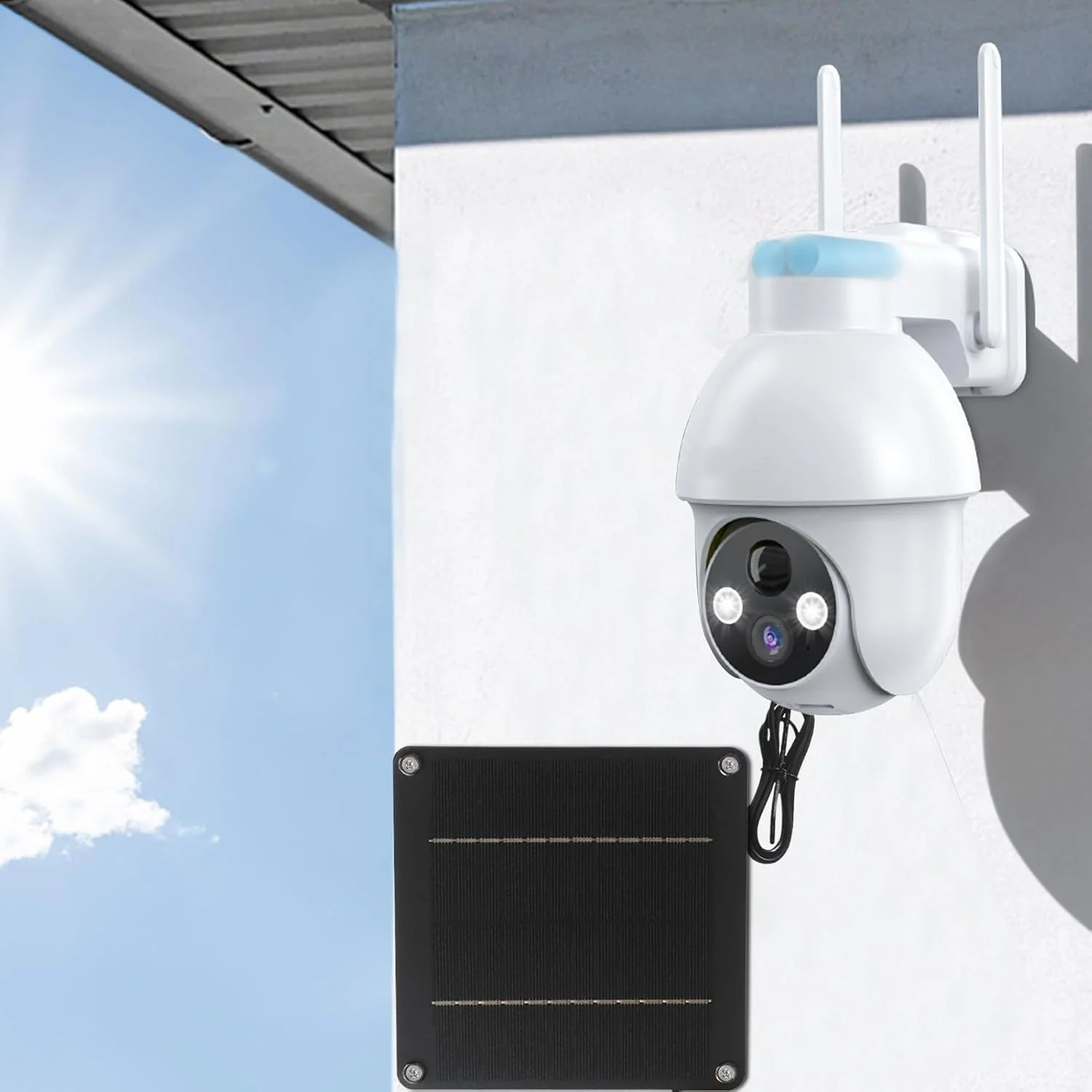 پنل خورشیدی 24 وات 12 ولت برای دوربین های فضای باز، پنل خورشیدی چراغ های ریسه ای، ضد آب با پورت DC 5521 برای لامپ، دوربین های امنیتی، حیاط خلوت، ایوان، باغ، پاسیو و روشنایی فضای باز